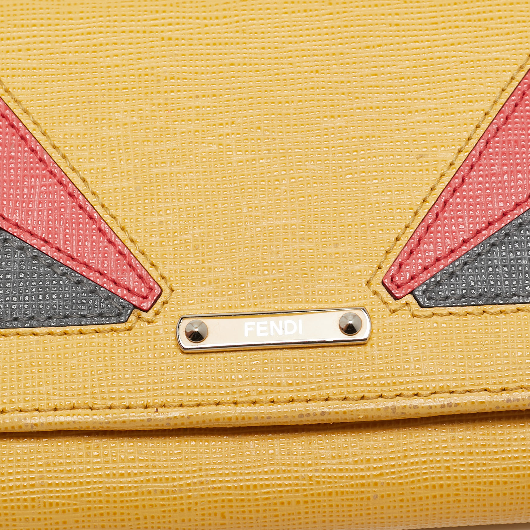 Fendi Multicolor Leather Eye Monster Flap Continental Wallet 