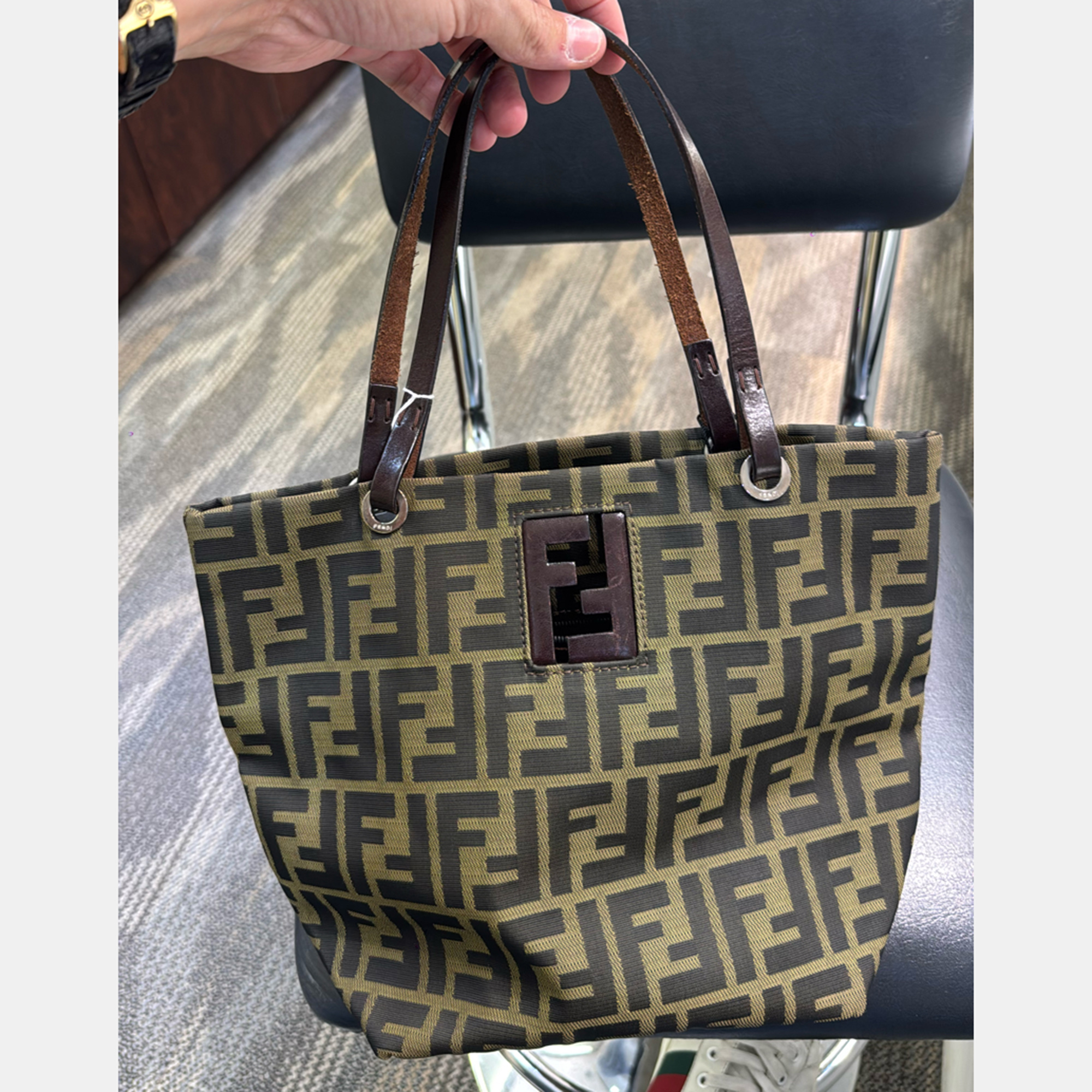 

Fendi Vintage FF Zucca Small Tote Bag, Brown