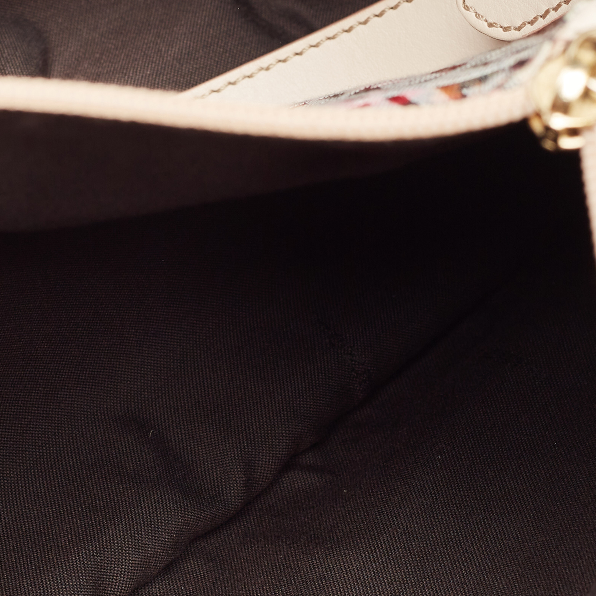 Fendi Multicolor Zucchino Fabric and Leather Charm Shoulder Bag 