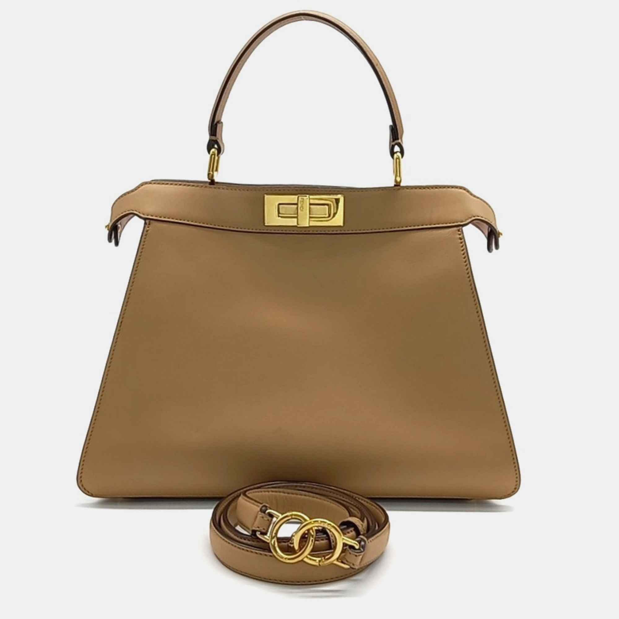 

Fendi Brown Leather Peekaboo I SEE U Medium bag