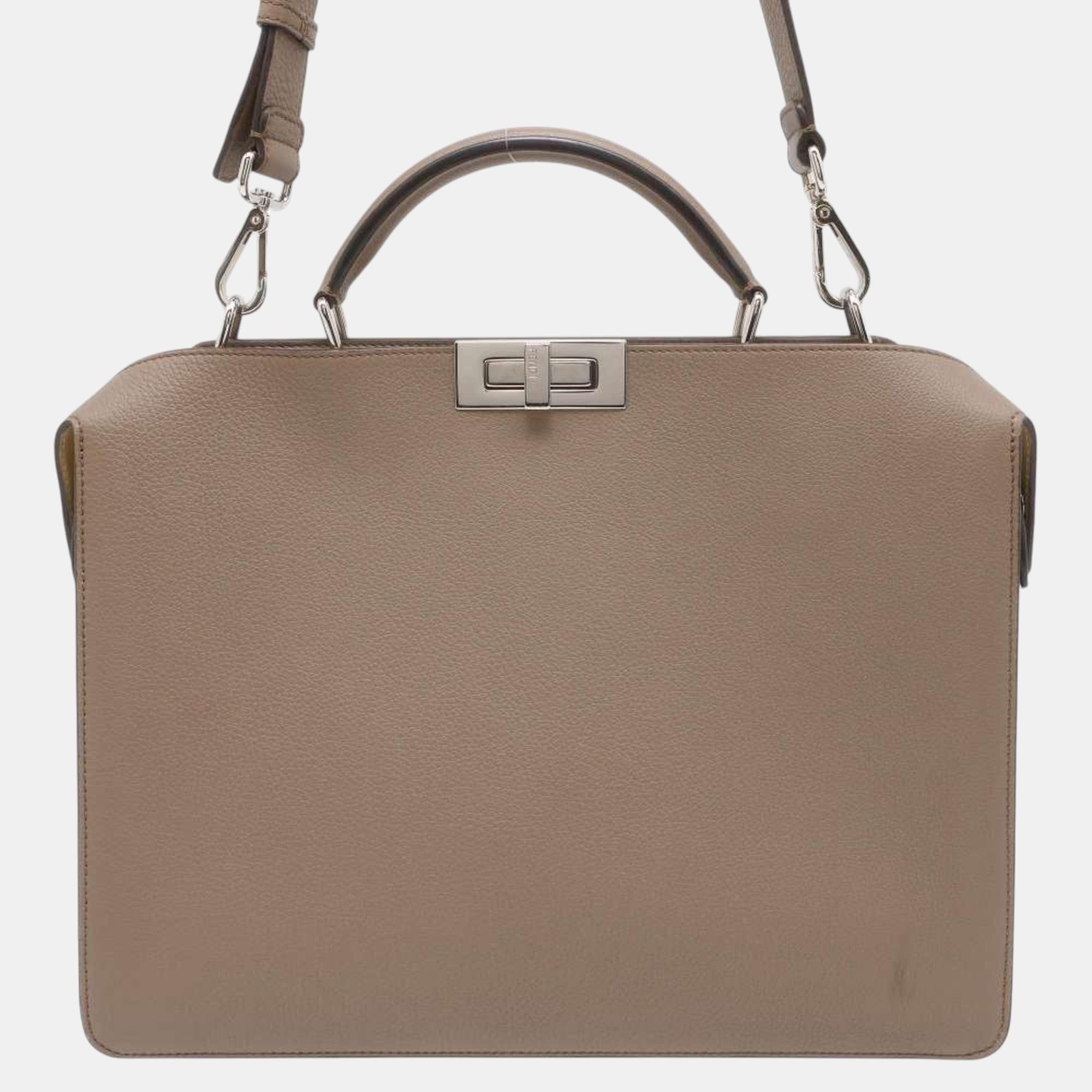 

Fendi Peekaboo I See You Medium Leather Shoulder Bag, Brown