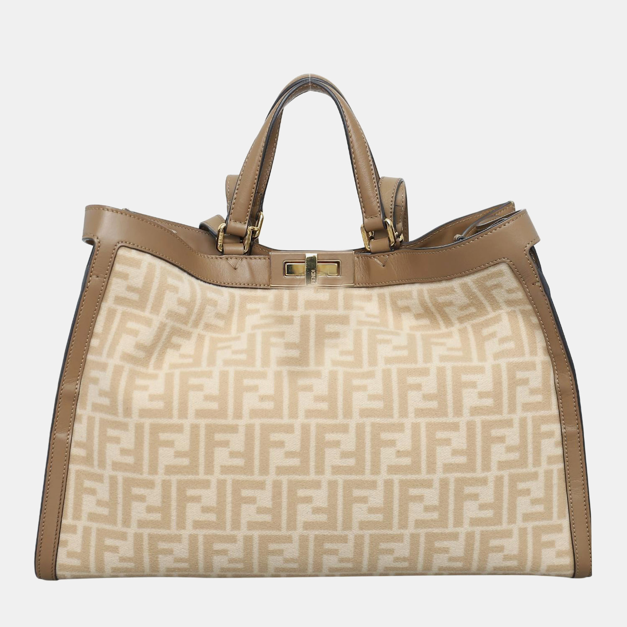 

Fendi Peekaboo X-Tote FF Wool Shoulder Bag, Brown