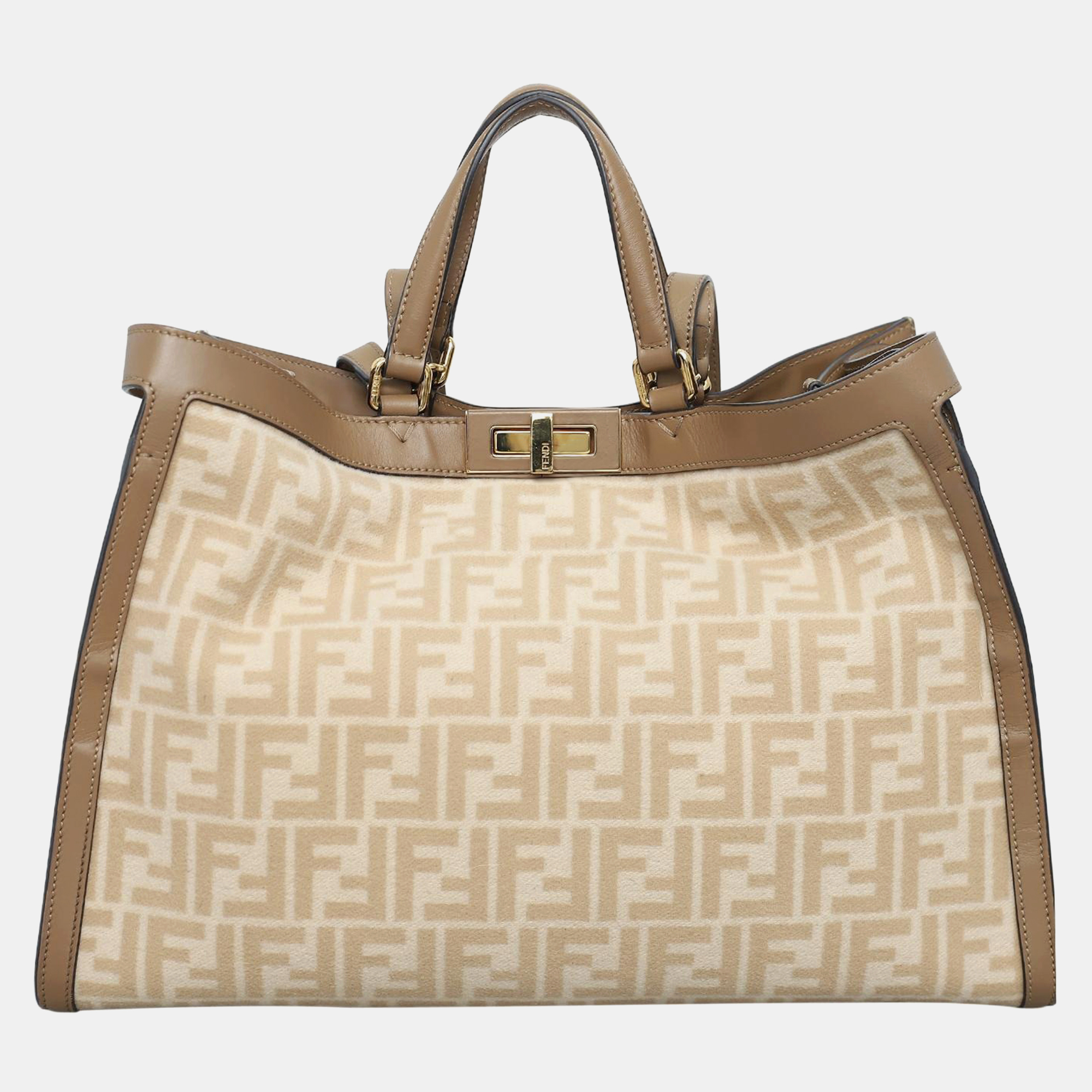 

Fendi Peekaboo X-Tote FF Wool Shoulder Bag, Brown