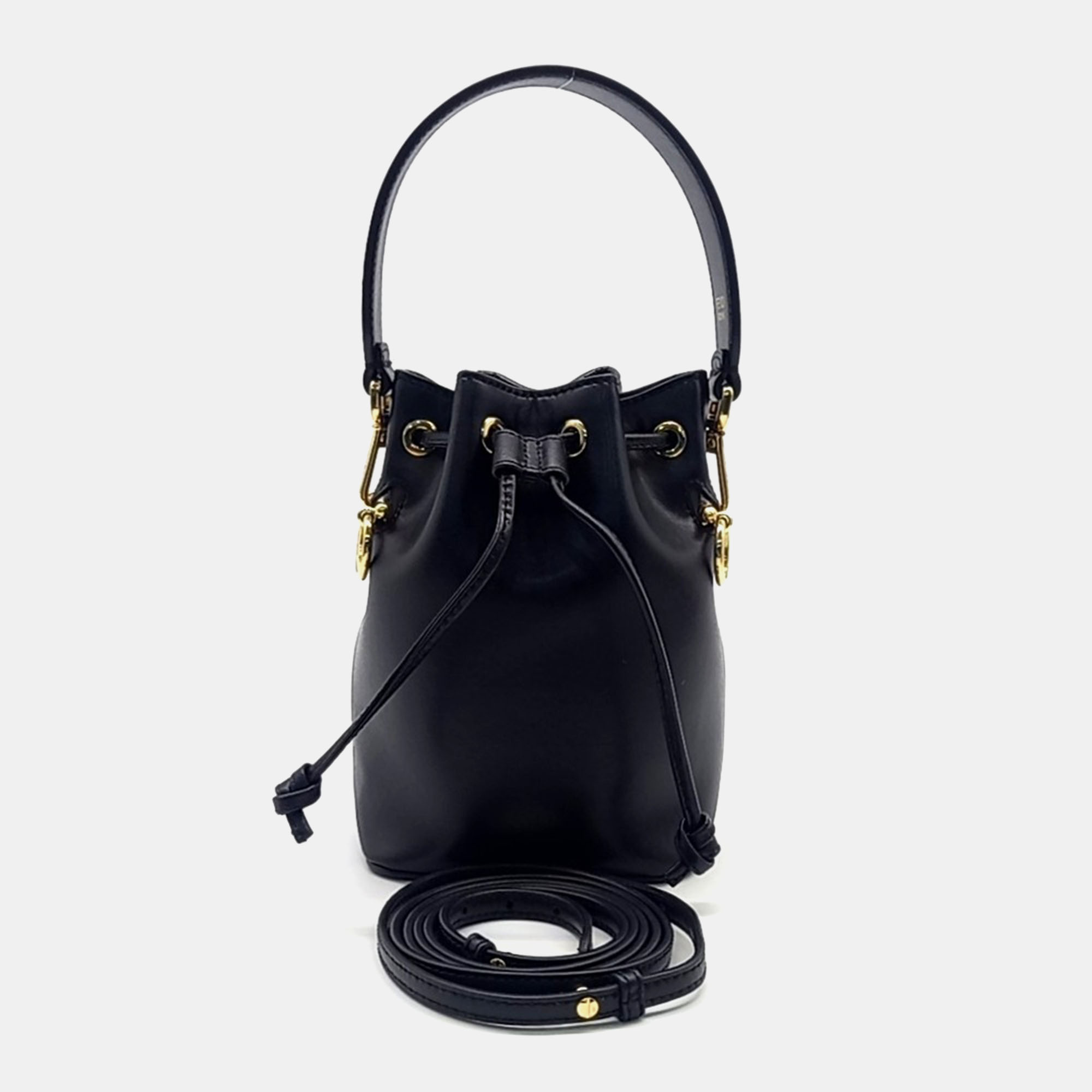 

Fendi Black Leather Montresor Bucket Mini Bag