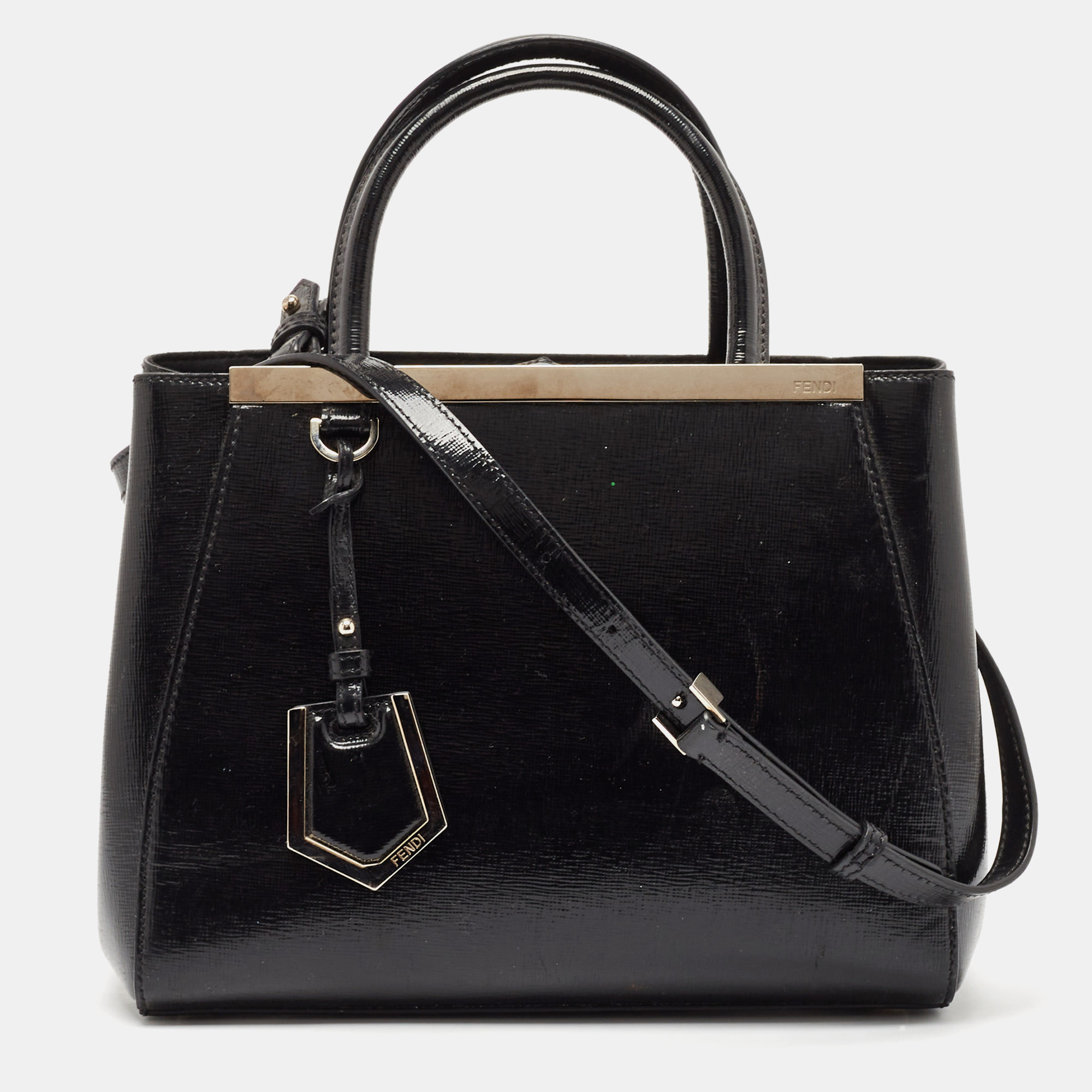 

Fendi Black Patent Leather Petite 2Jours Tote