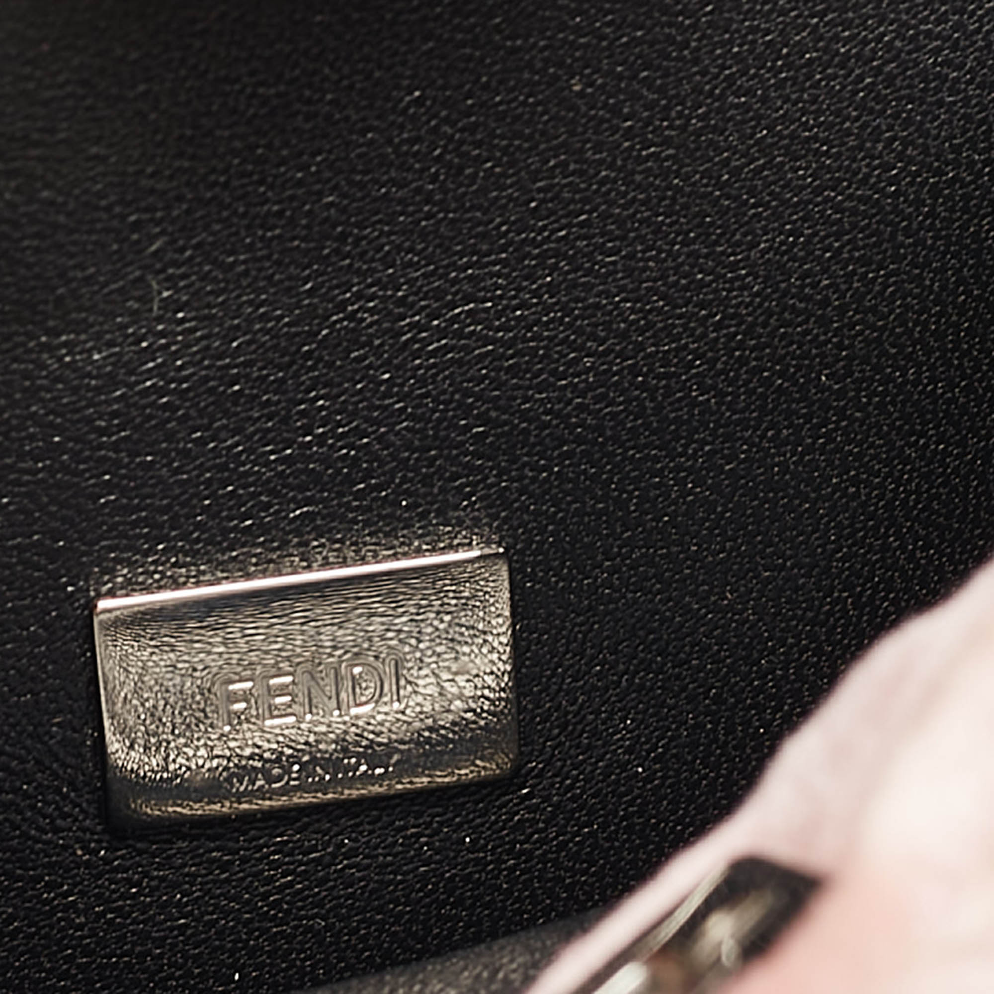 Fendi Multicolor Velvet and Leather Micro Whipstitched Peekaboo Top Handle Bag 