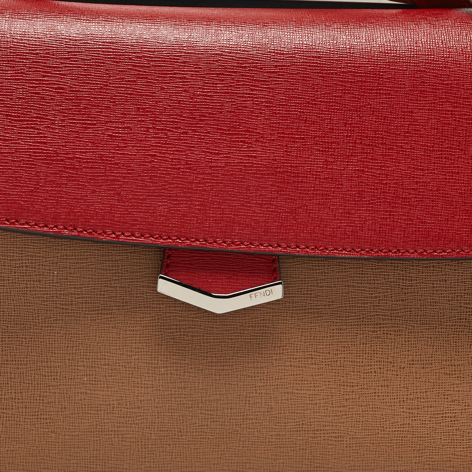 Fendi Tricolor Leather Small Demi Jour Top Handle Bag 
