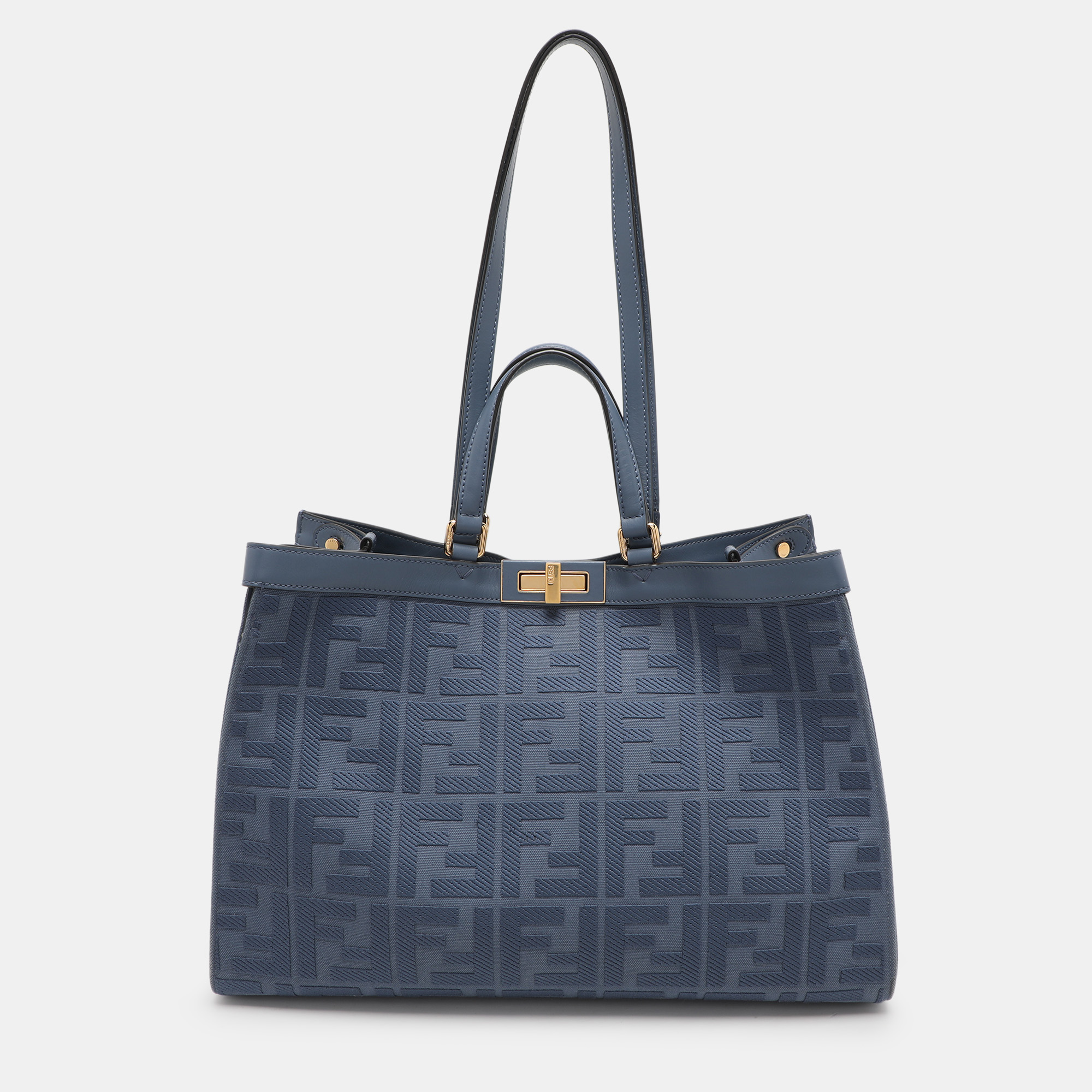 

Fendi Blue Zucca Canvas and Leather Medium FF Peekaboo X Tote