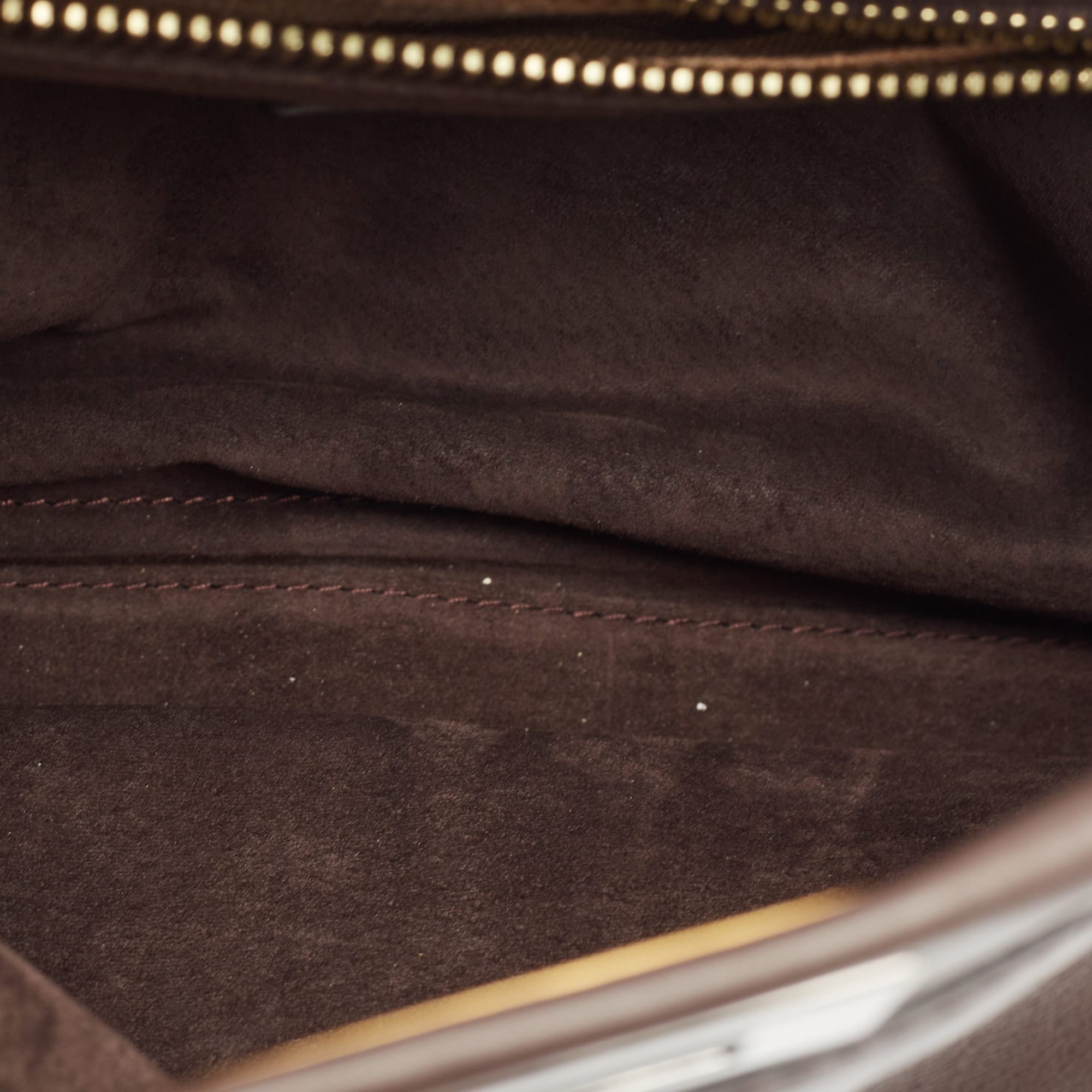 Fendi Dark Brown Leather Medium Peekaboo Top Handle Bag 