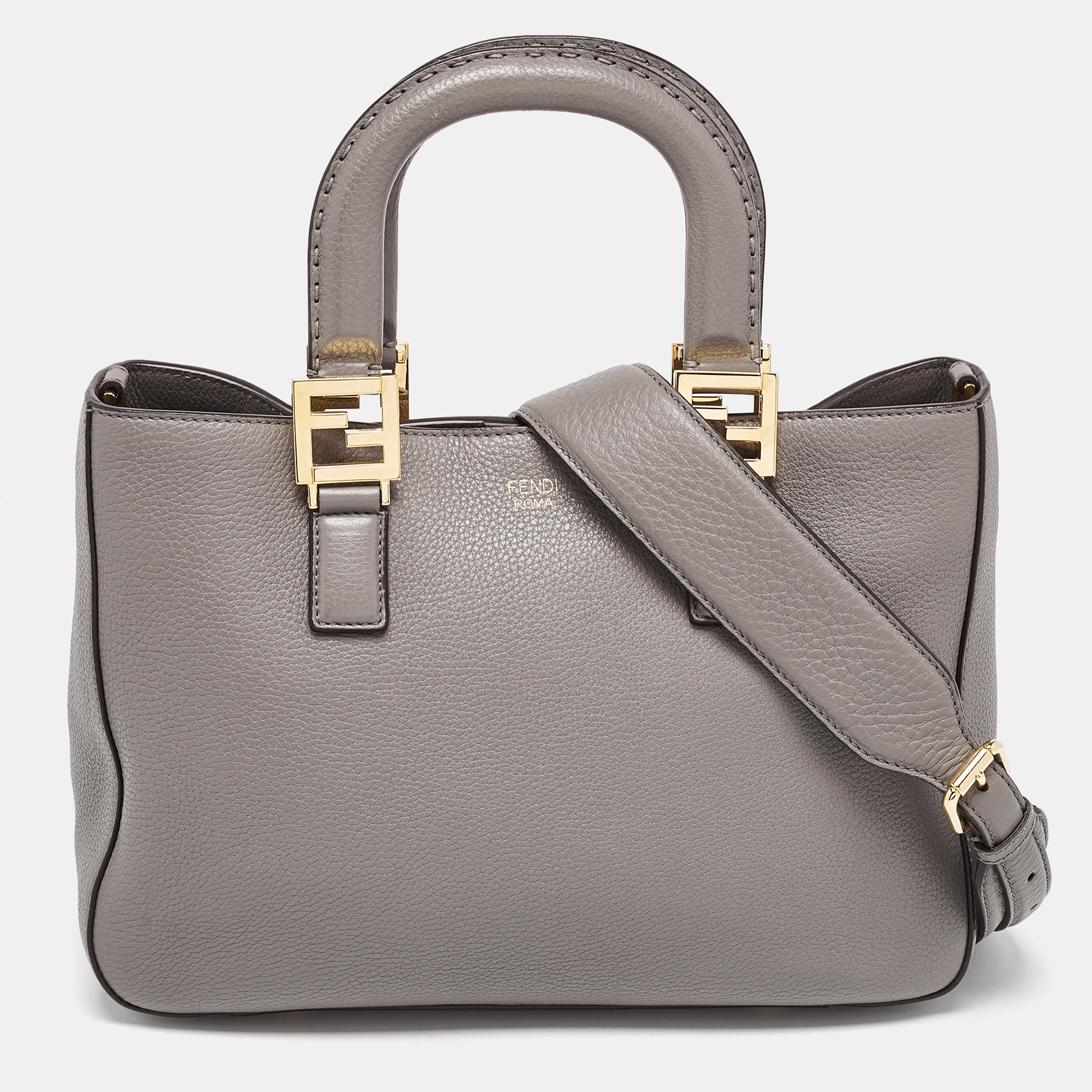 

Fendi Grey Leather Gloria Tote