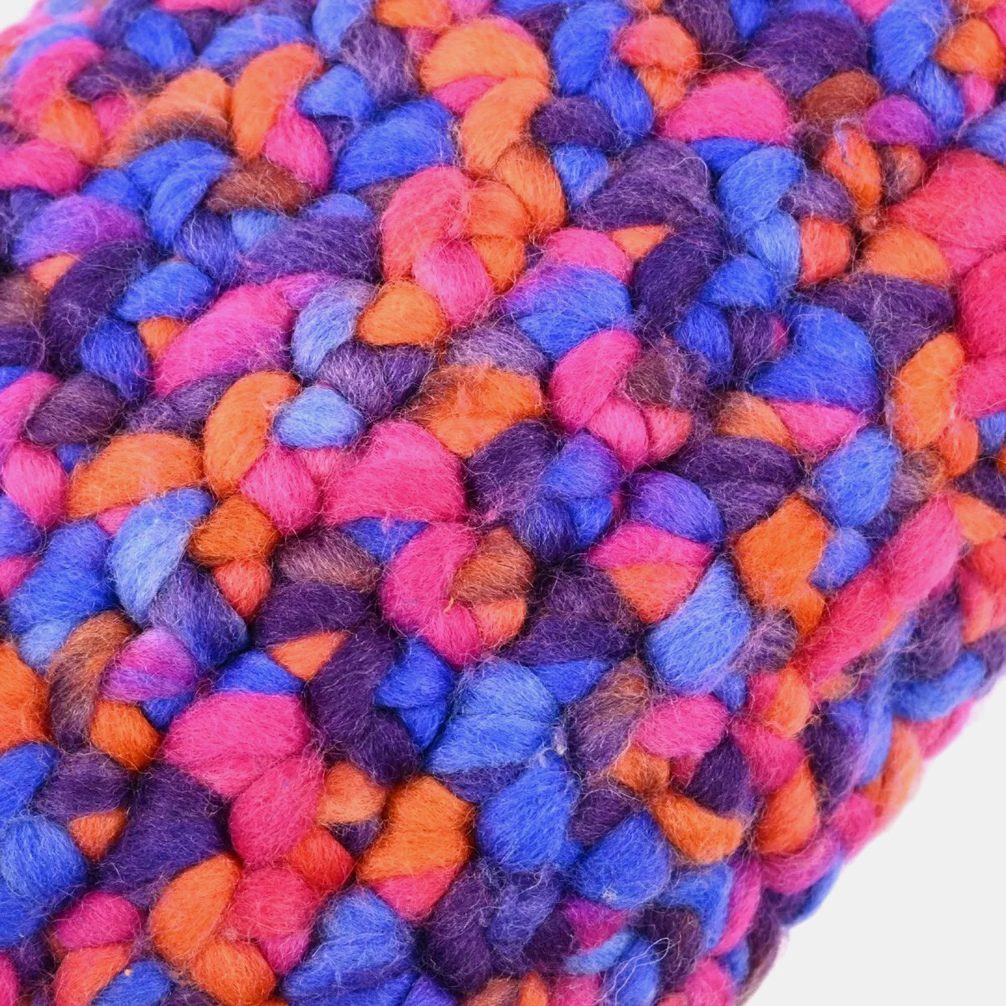 Fendi Blue Pink Wool Baguette Handbag 