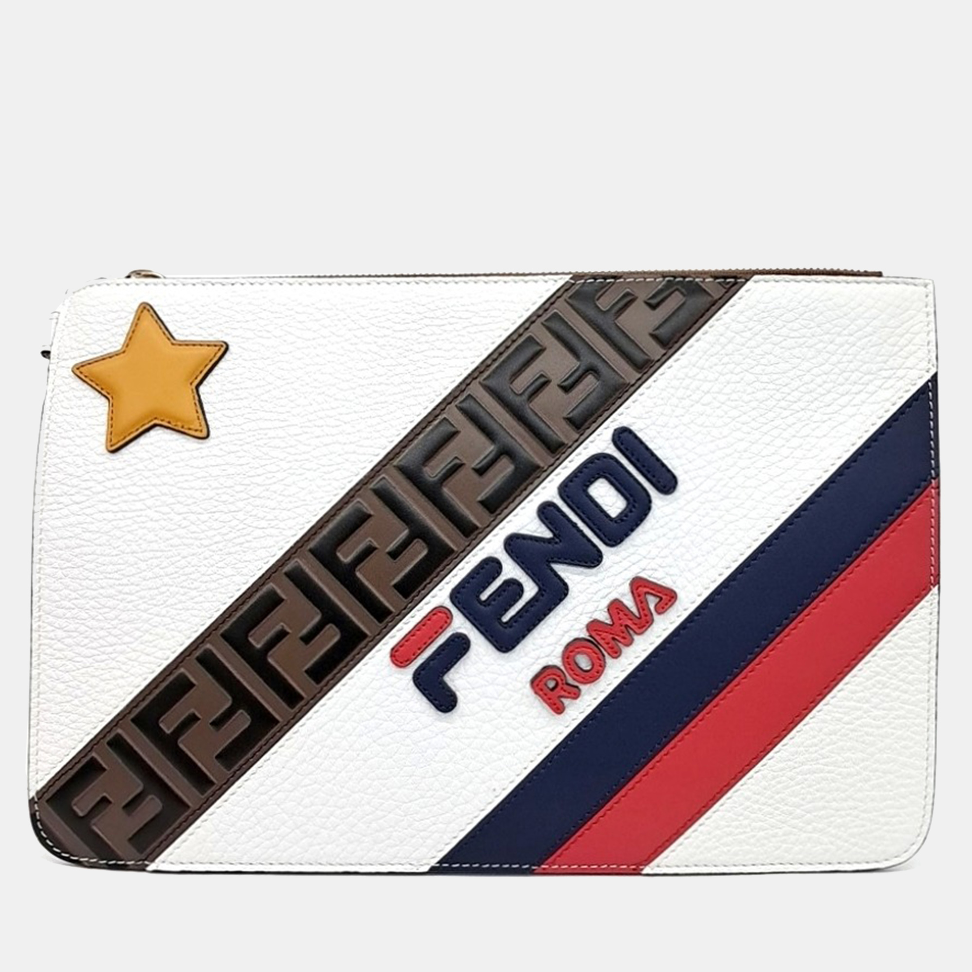 

Fendi White Leather Clutch