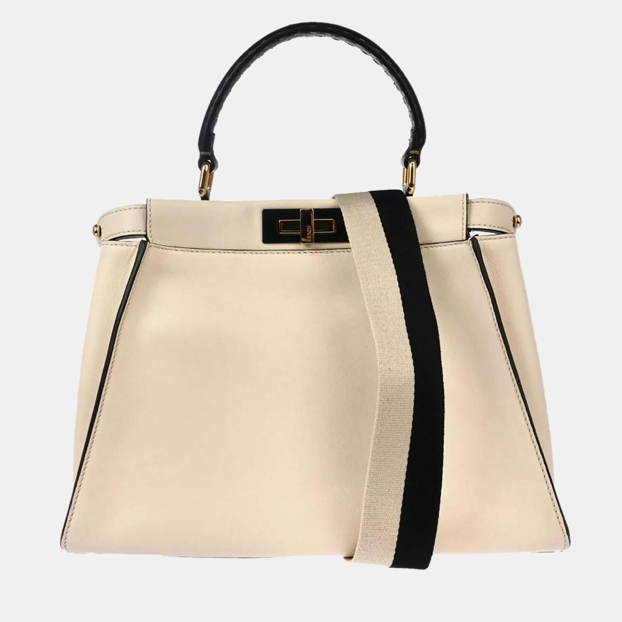 

Fendi White Leather Peekaboo Handbag