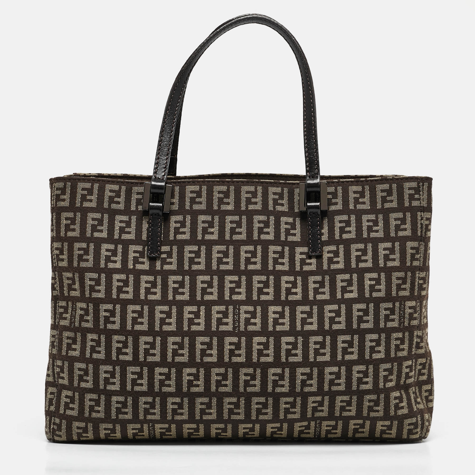 

Fendi Brown Zucchino Canvas Small Shopper Tote