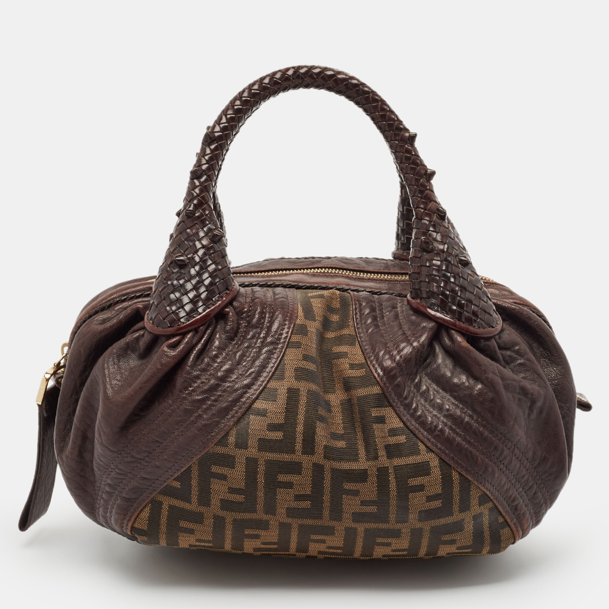 

Fendi Tobacco Zucca Canvas and Leather Baby Spy Bag, Brown