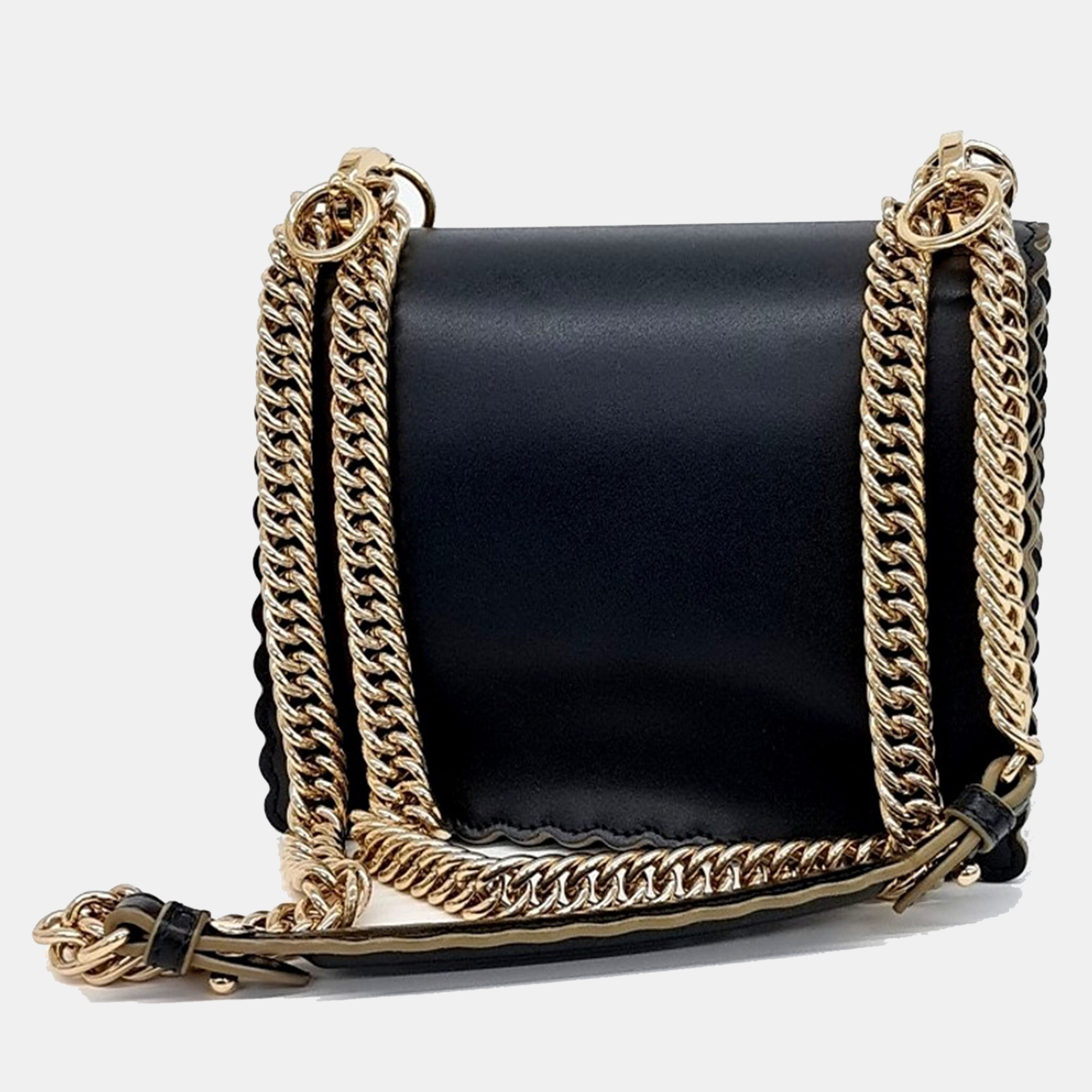 Fendi Black Leather Can Eye Small Bag 