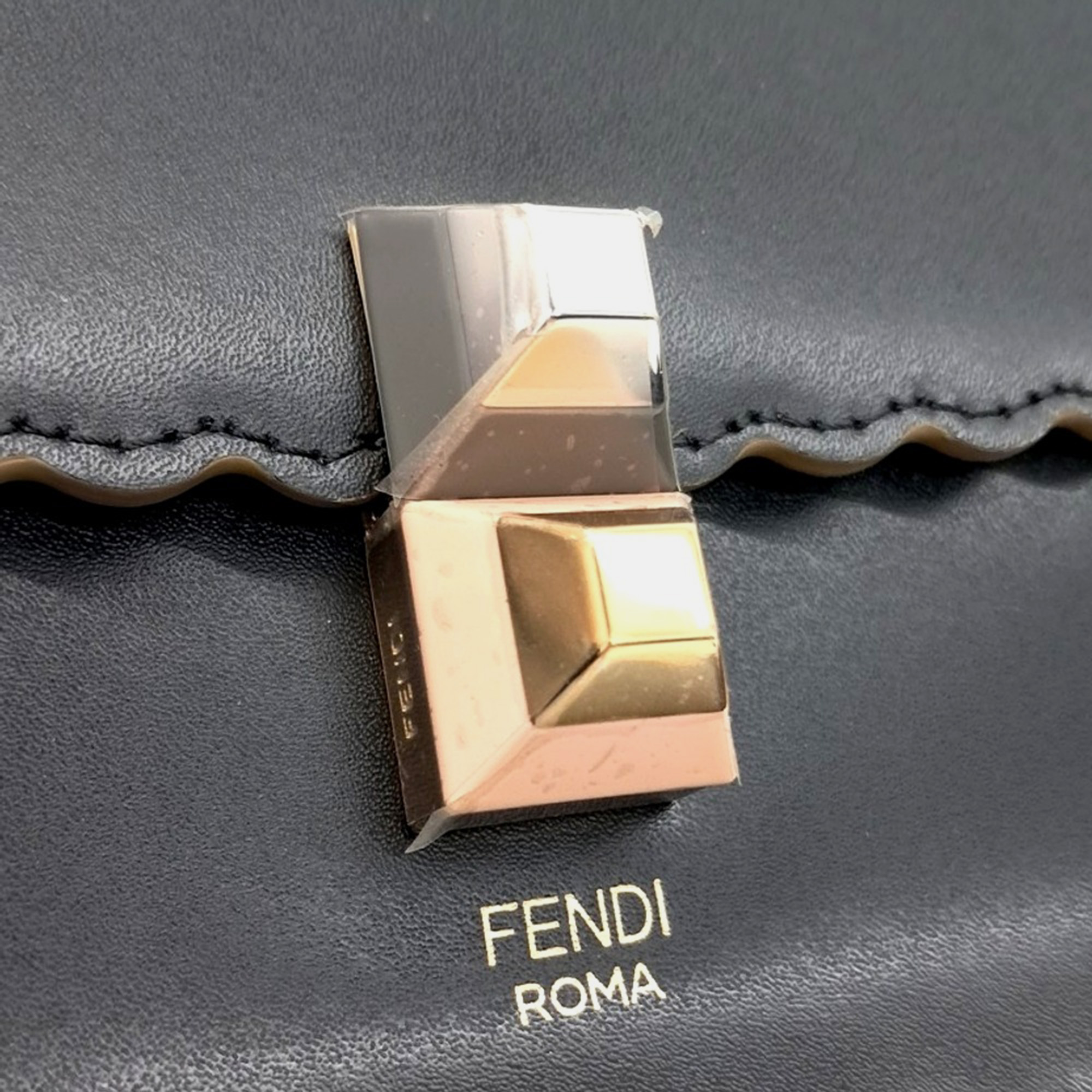 Fendi Black Leather Can Eye Small Bag 