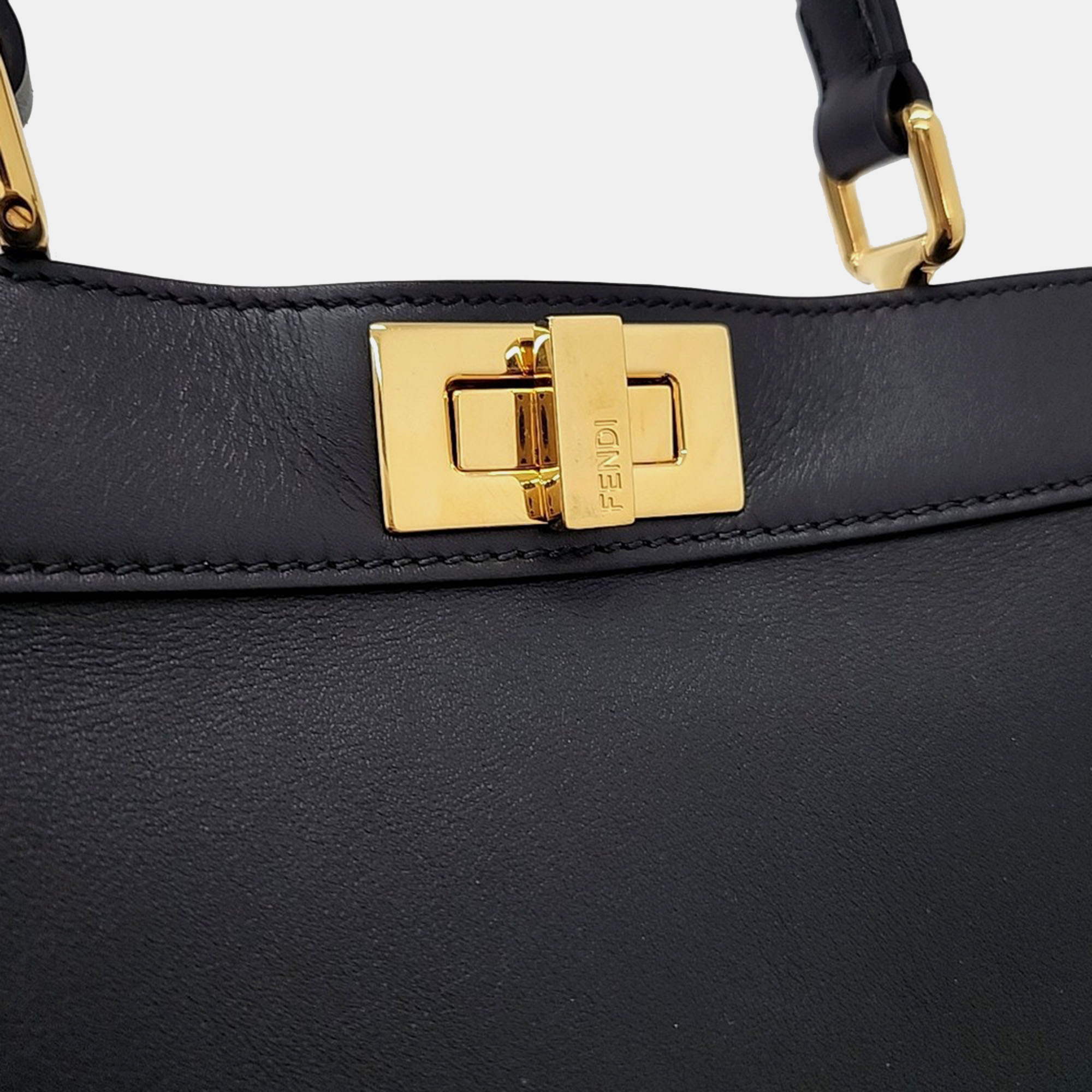 Fendi Black Leather Peekaboo I SEE U Small bag 