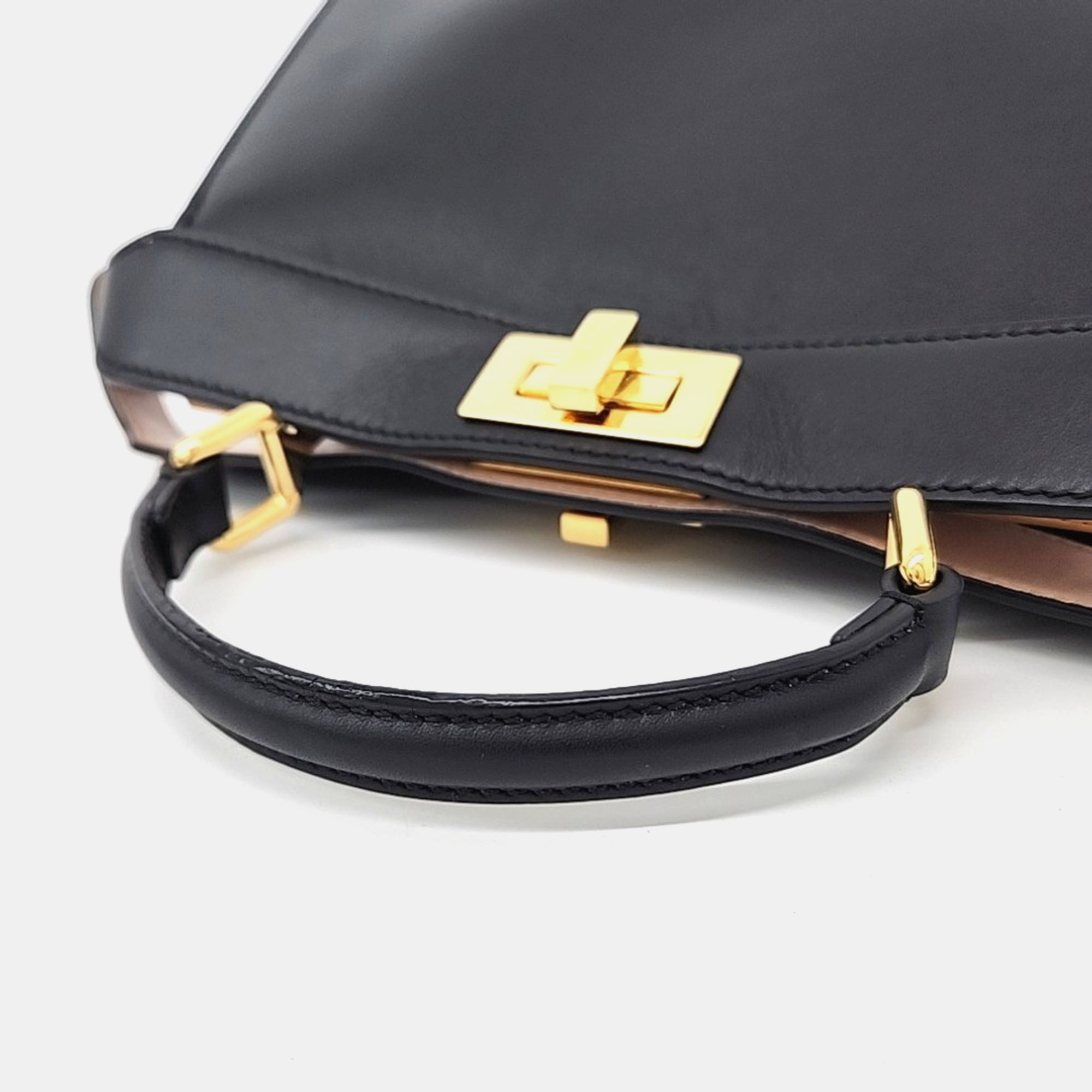 Fendi Black Leather Peekaboo I SEE U Small bag 