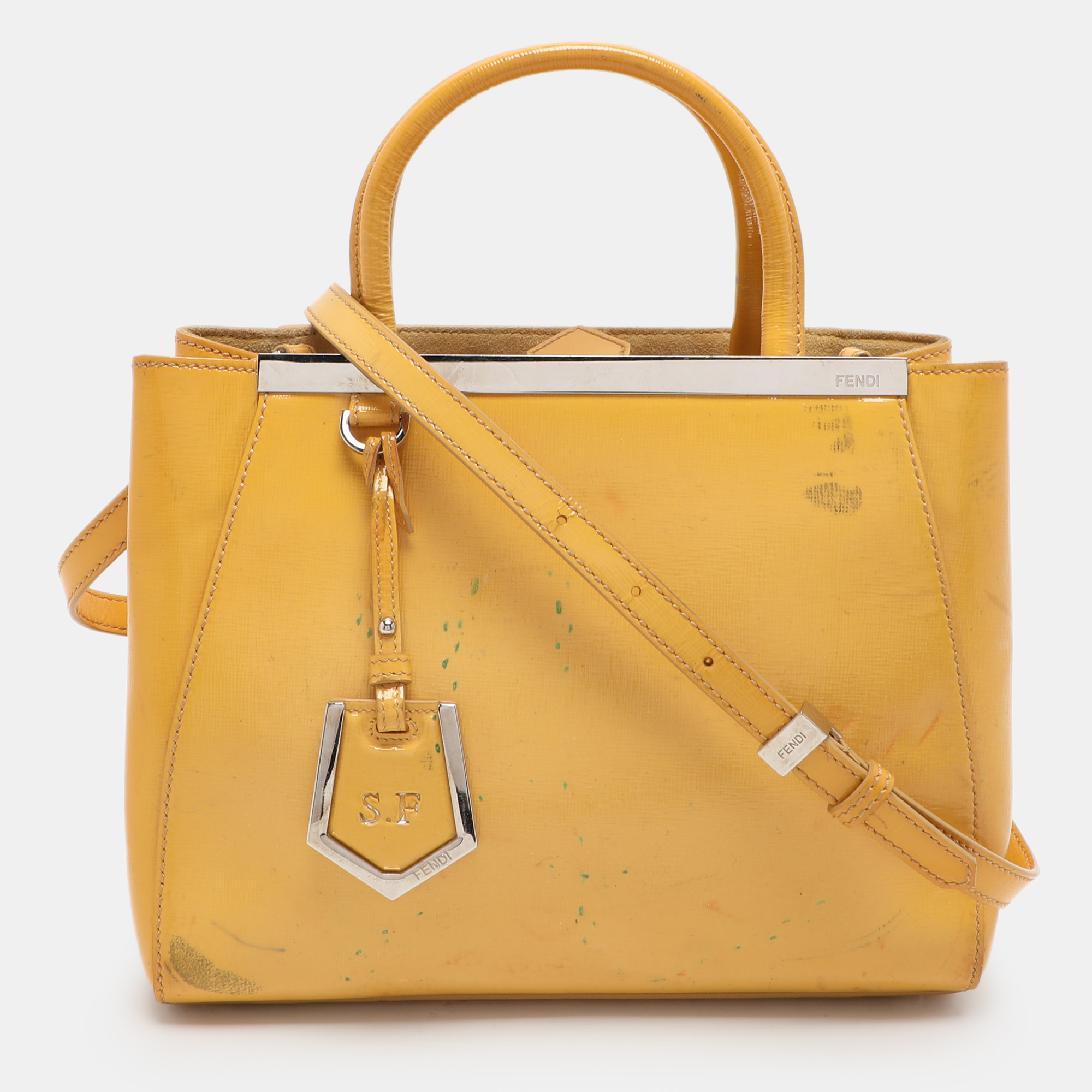 

Fendi Yellow Patent Leather  2Jours Tote