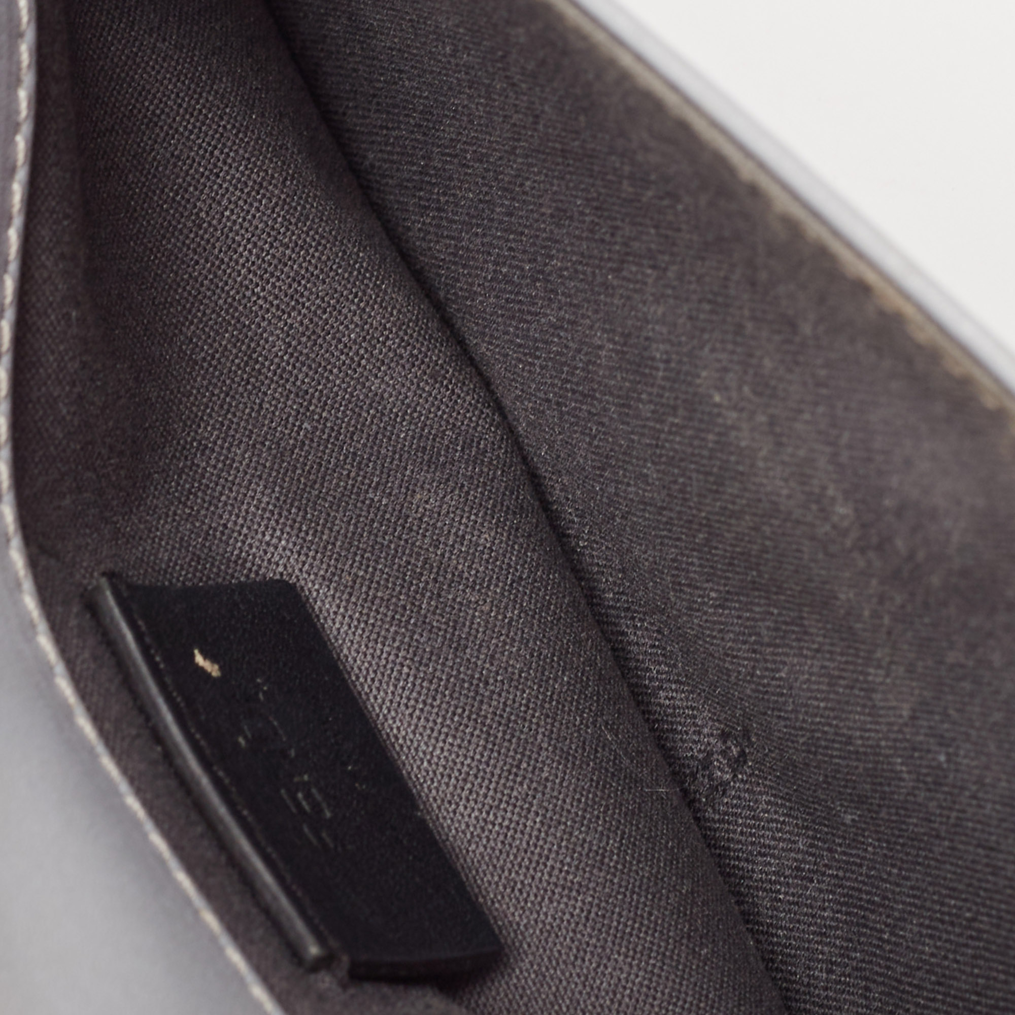 Fendi Grey Leather Studded Wallet On Chain 