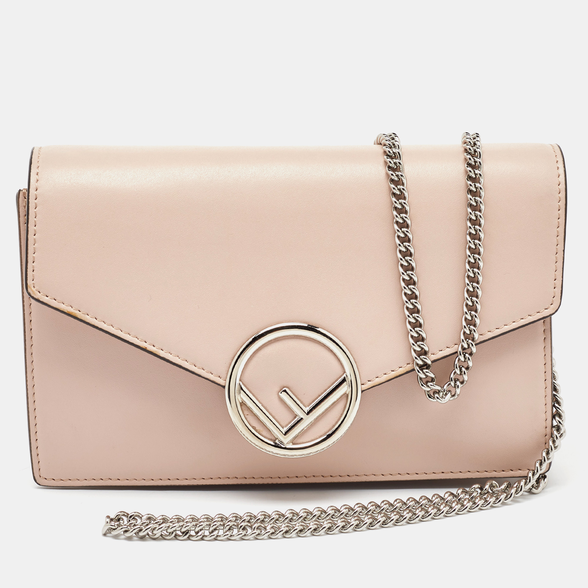 

Fendi Blush Pink Leather F is Fendi Medium Envelope Wallet On Chain