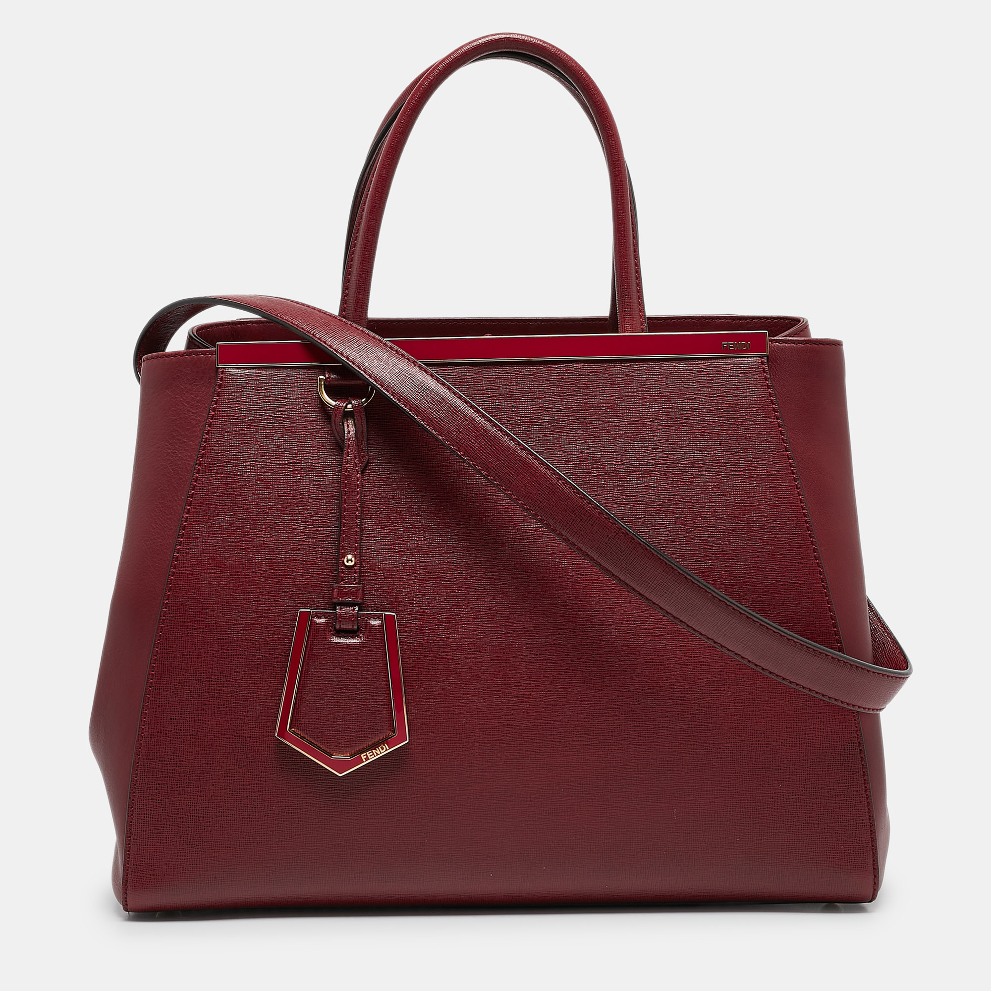 

Fendi Red Leather  2Jours Tote