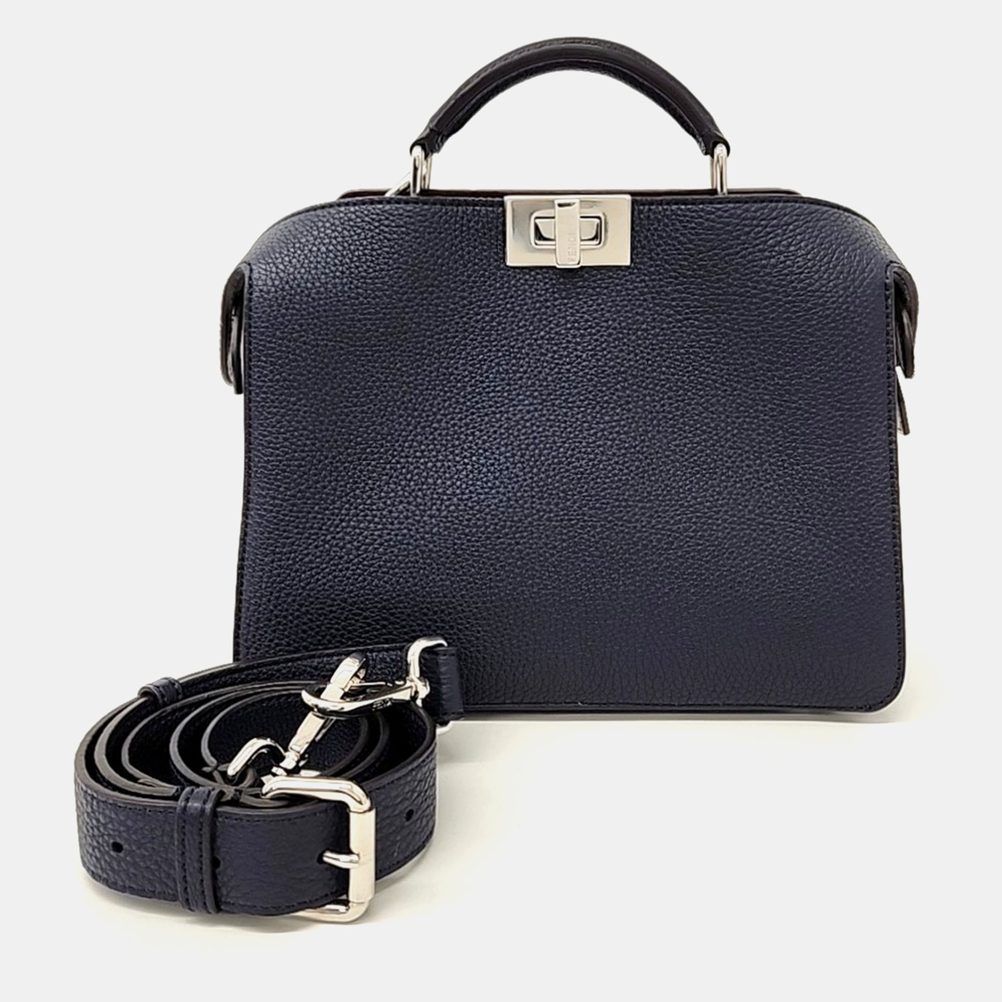 

Fendi Navy Blue Leather Peekaboo I See U Mini bag