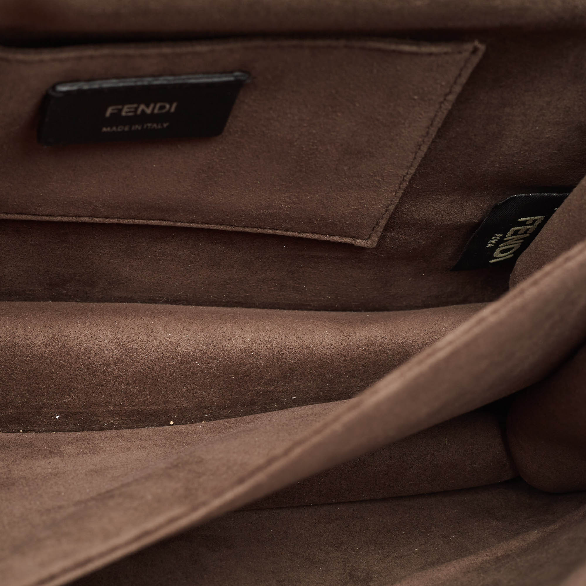 Fendi Multicolor Leather and Python Medium Kan I Top Handle Bag 