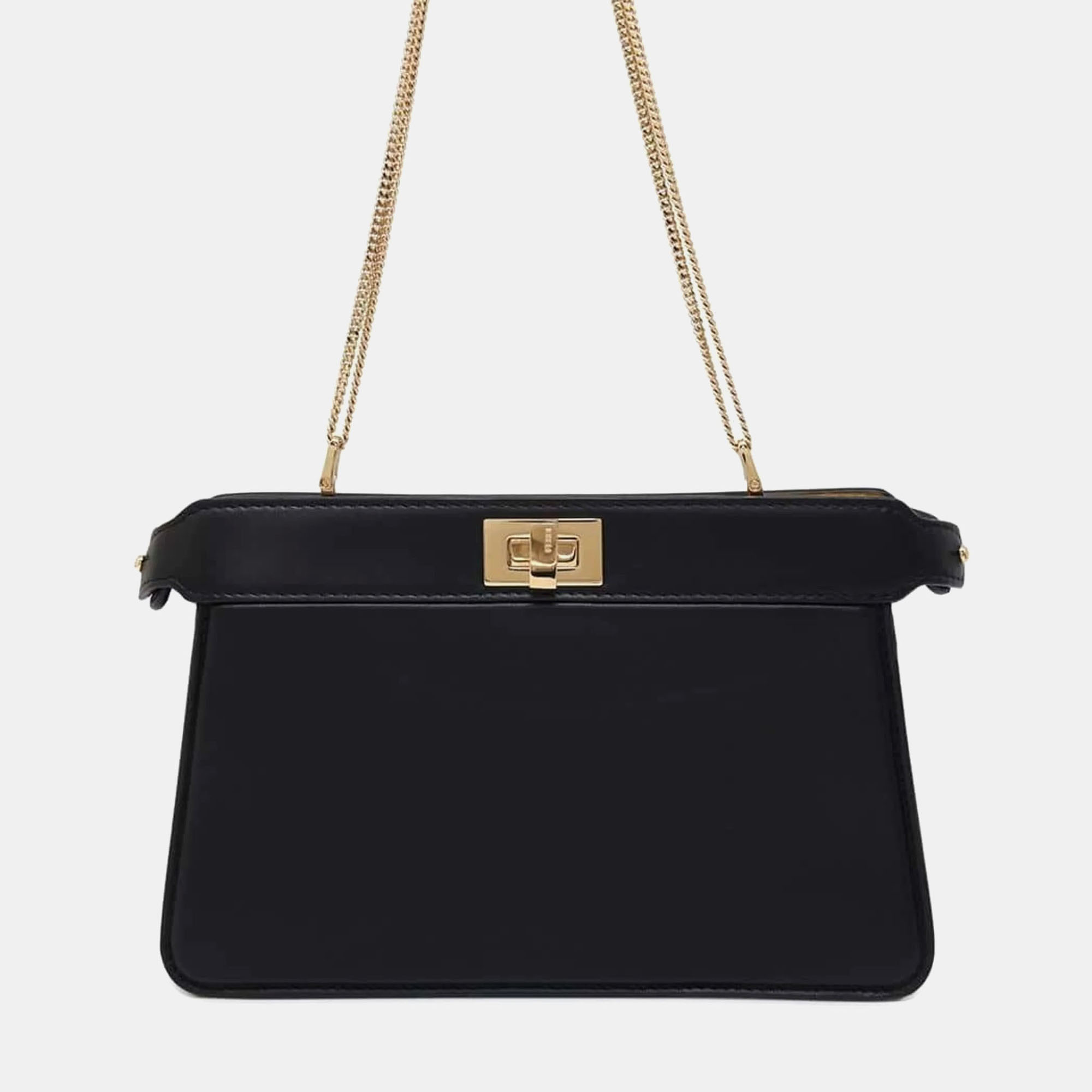 

Fendi Chain Black Leather Peekaboo I See You Shoulder Bag