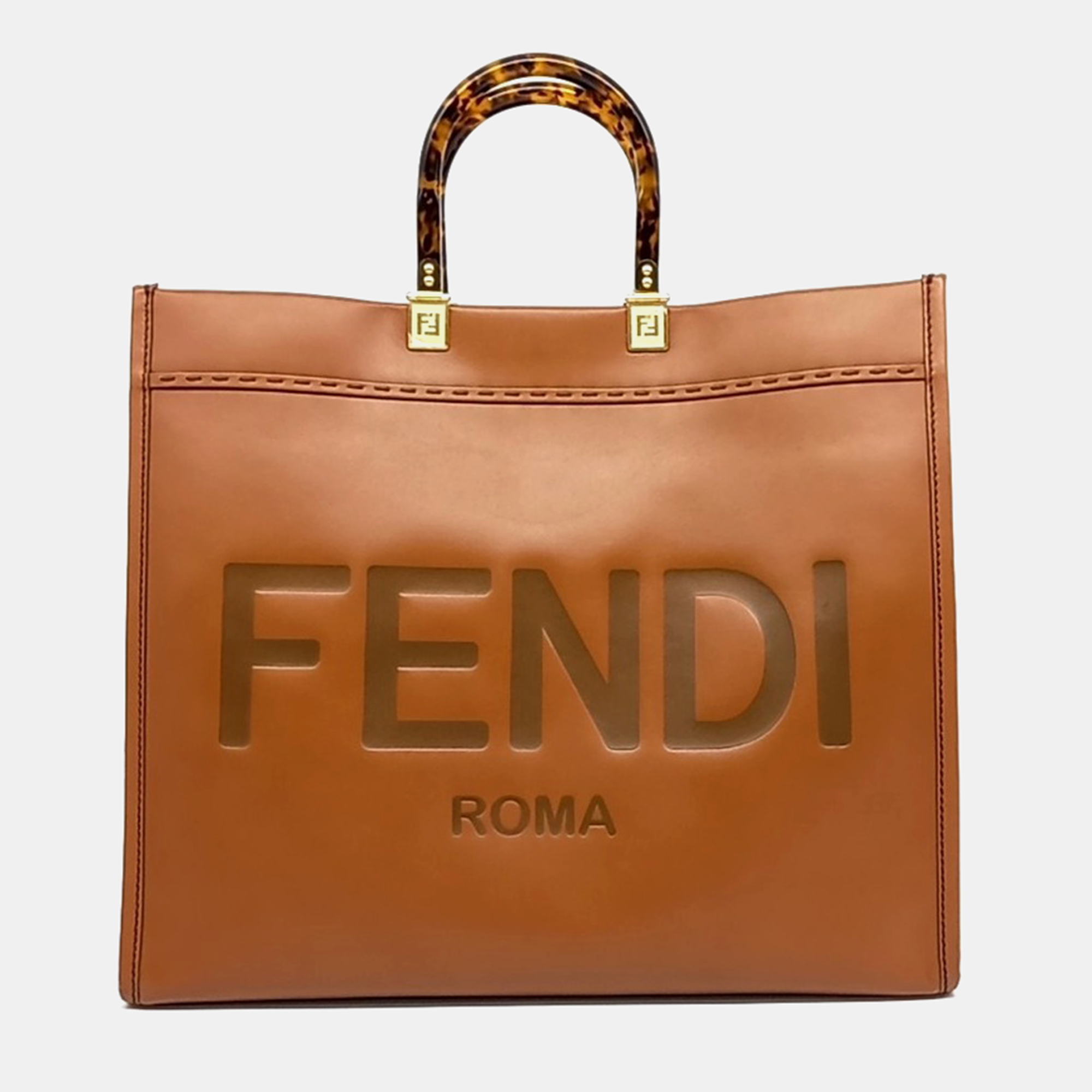 

Fendi Brown Leather Sunshine Large Bag