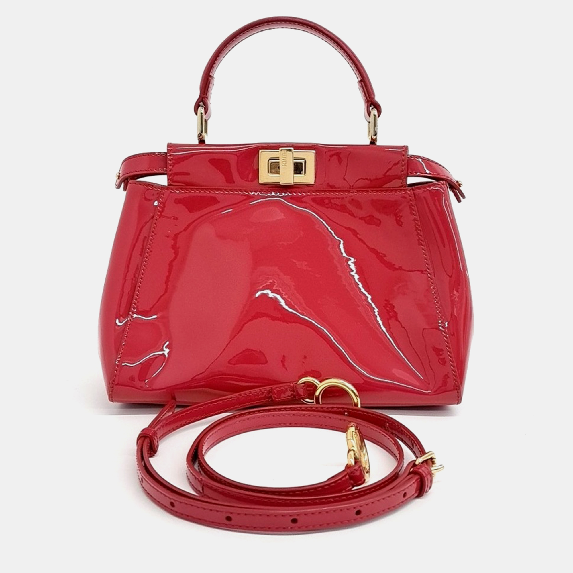 

Fendi Red Patent Leather Peekaboo Mini bag