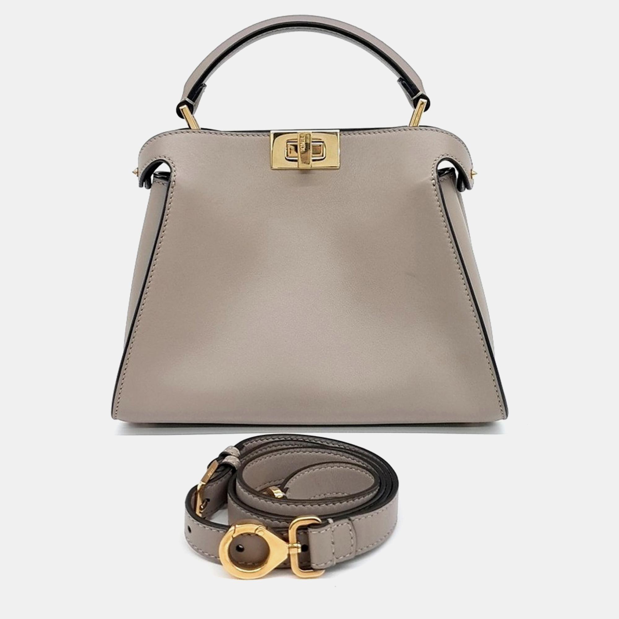 

Fendi Brown Leather Peekaboo Essentially Mini Bag