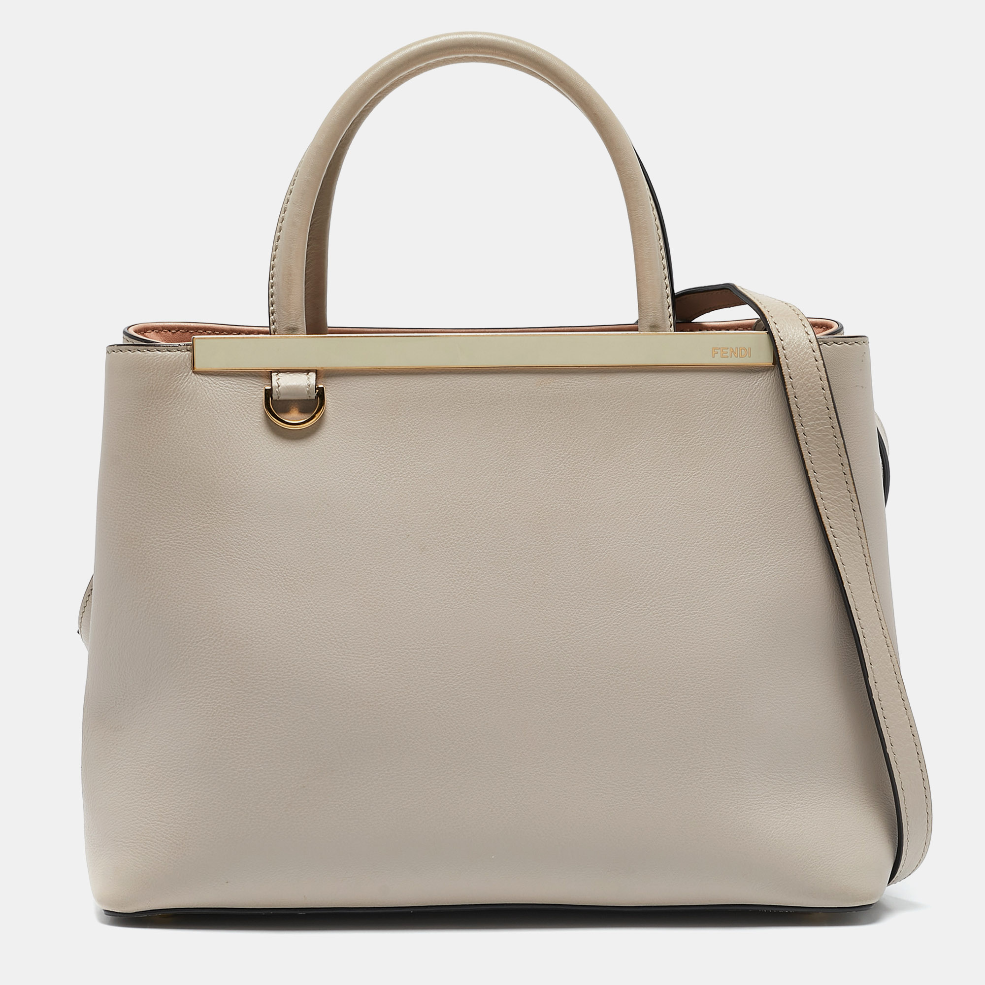 

Fendi Light Beige Leather  2Jours Tote