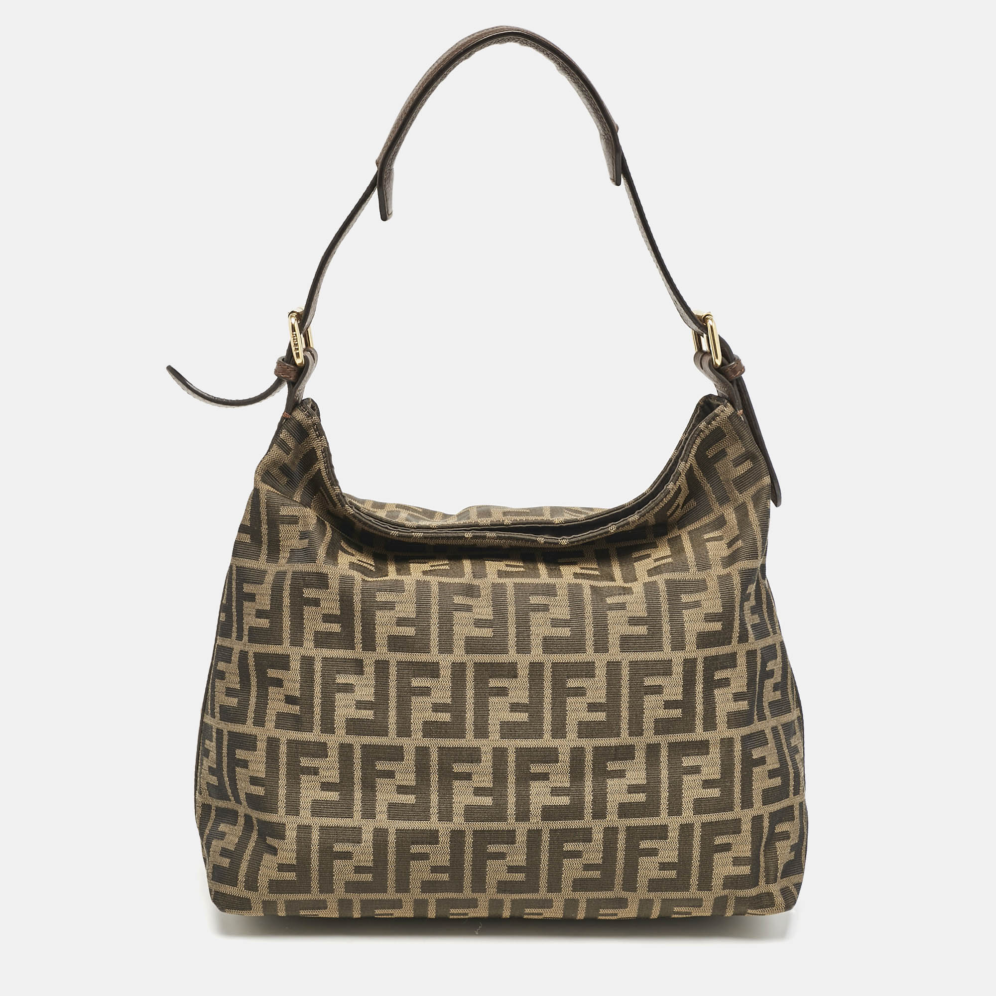 

Fendi Tobacco Canvas and Leather Small Hobo, Brown