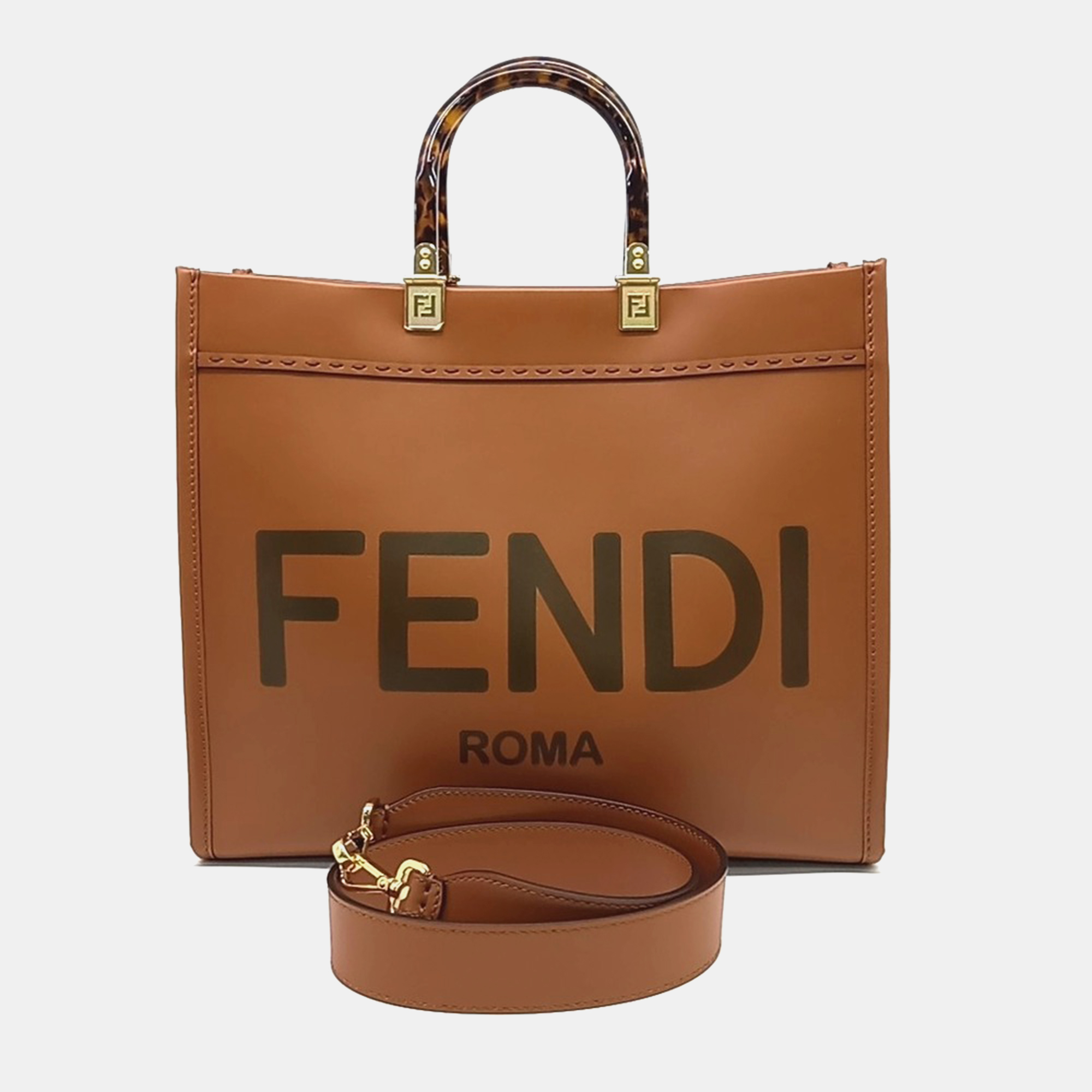 

Fendi Brown Leather Sunshine Tote and Shoulder Bag