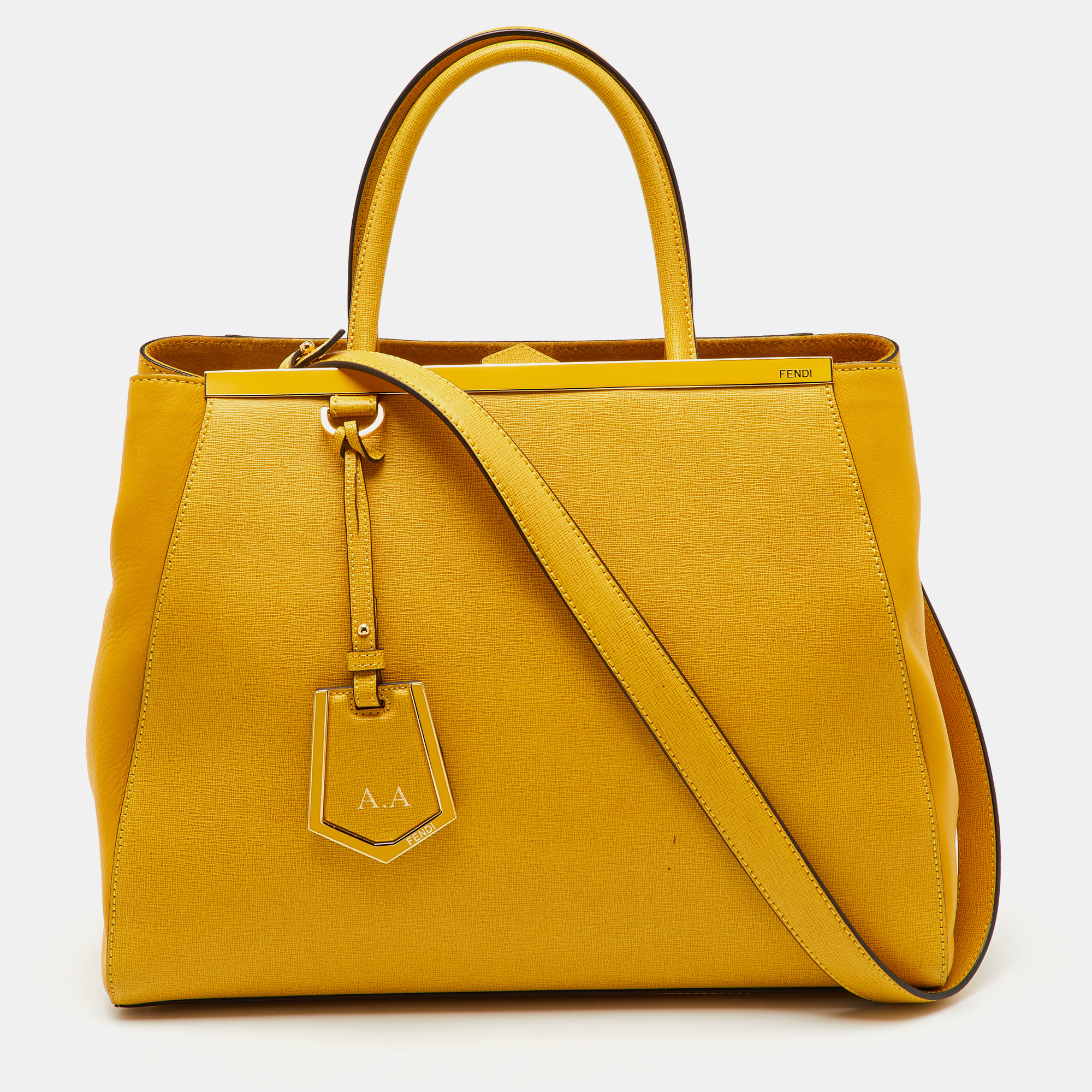 

Fendi Yellow Leather  2Jours Tote