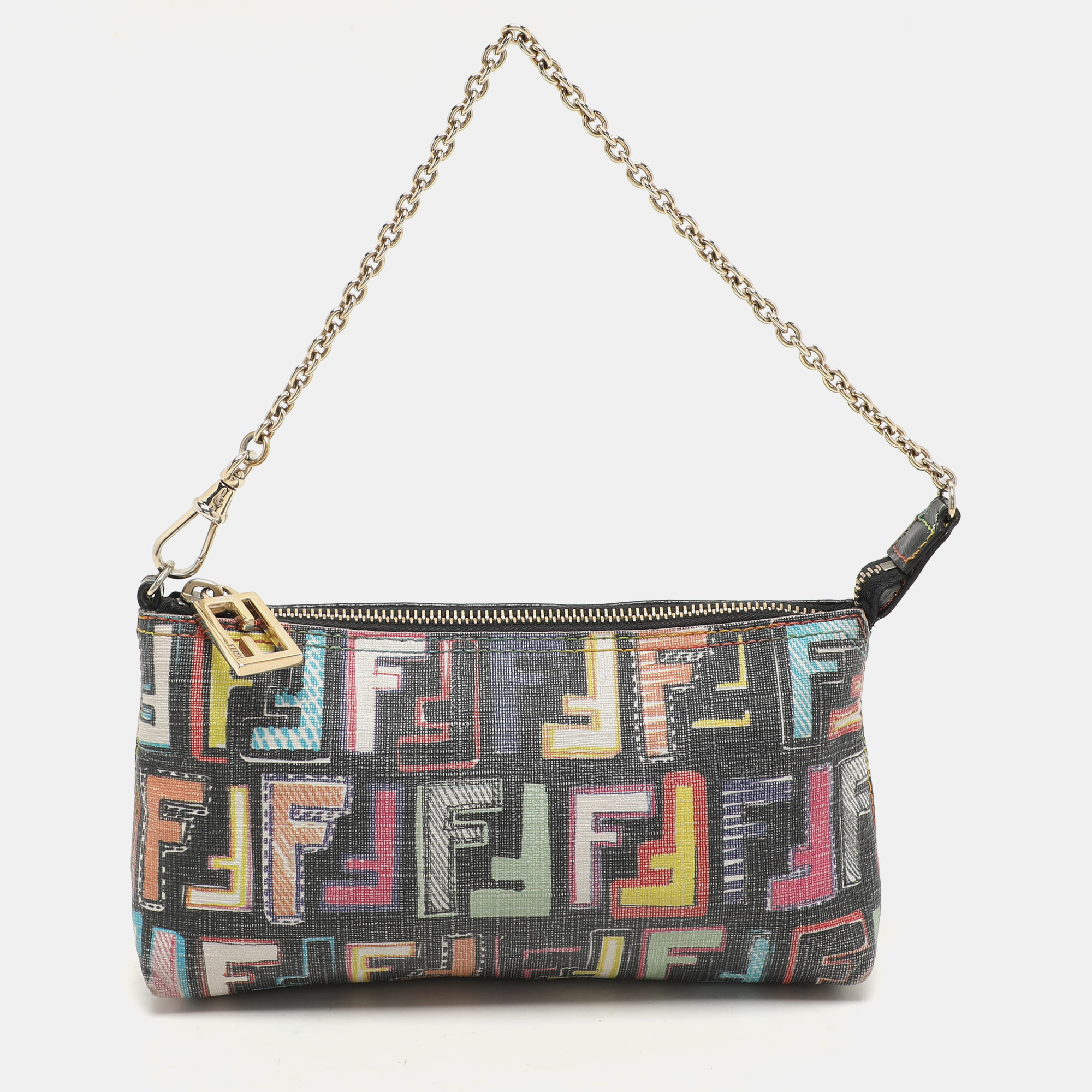 

Fendi Multicolor Zucca Print Coated Canvas Spalmati Pochette