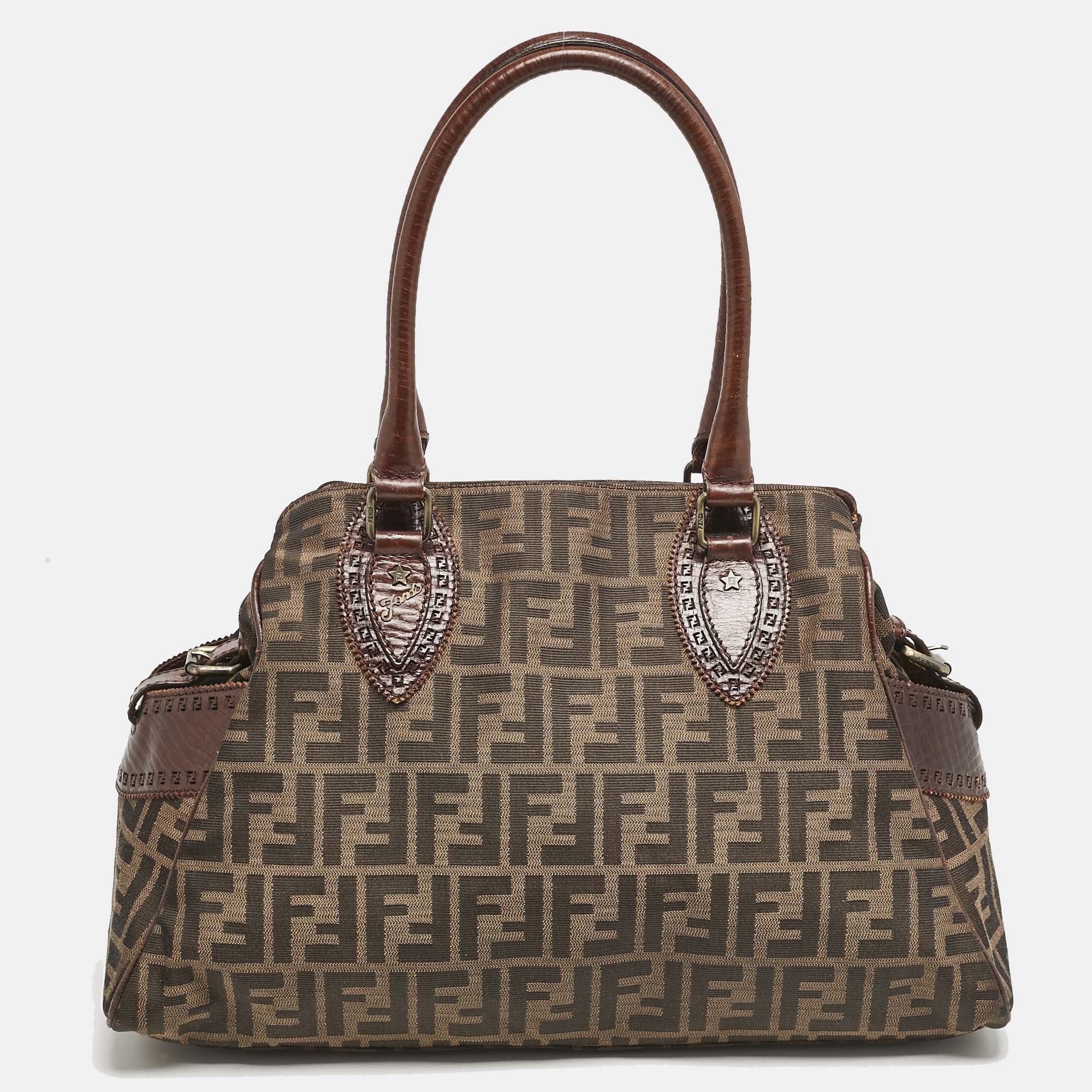 

Fendi Tobacco Zucca Canvas  Chef De Jour Bag, Brown