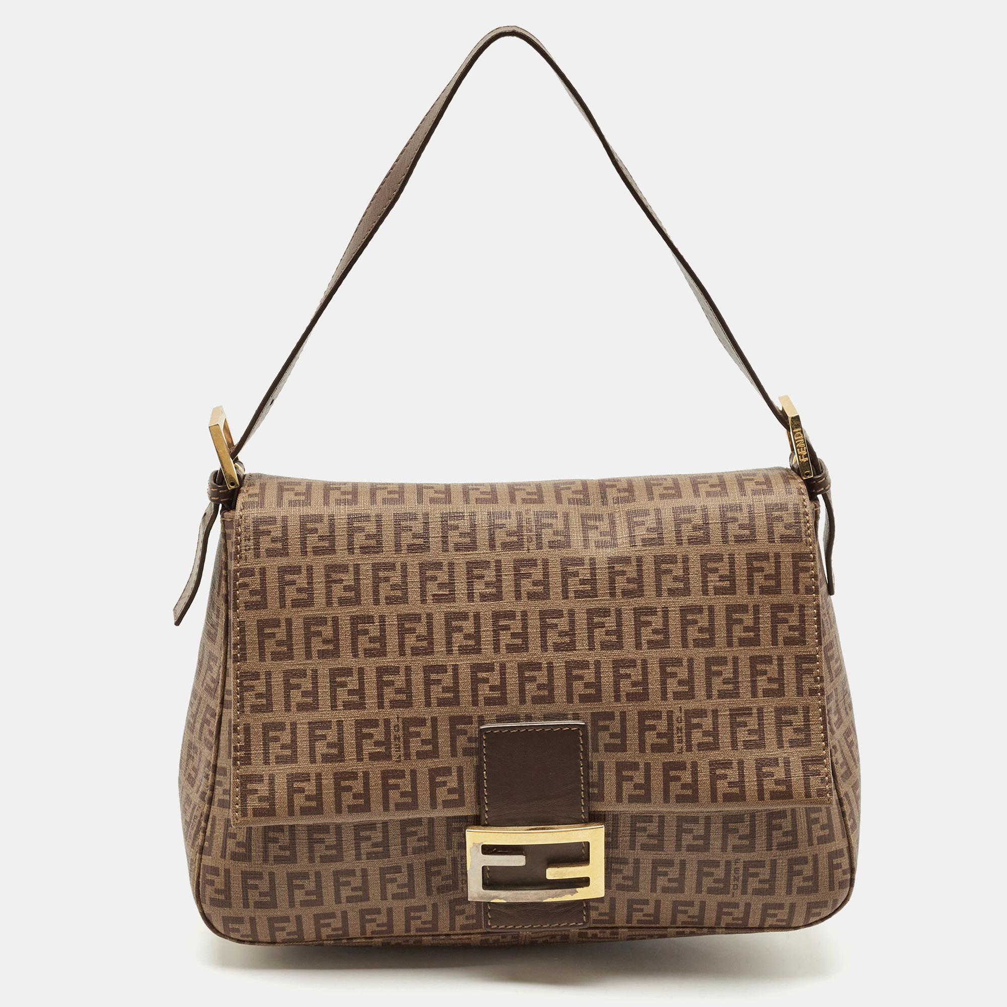

Fendi Brown Zucchino Coated Canvas Mama Forever Shoulder Bag