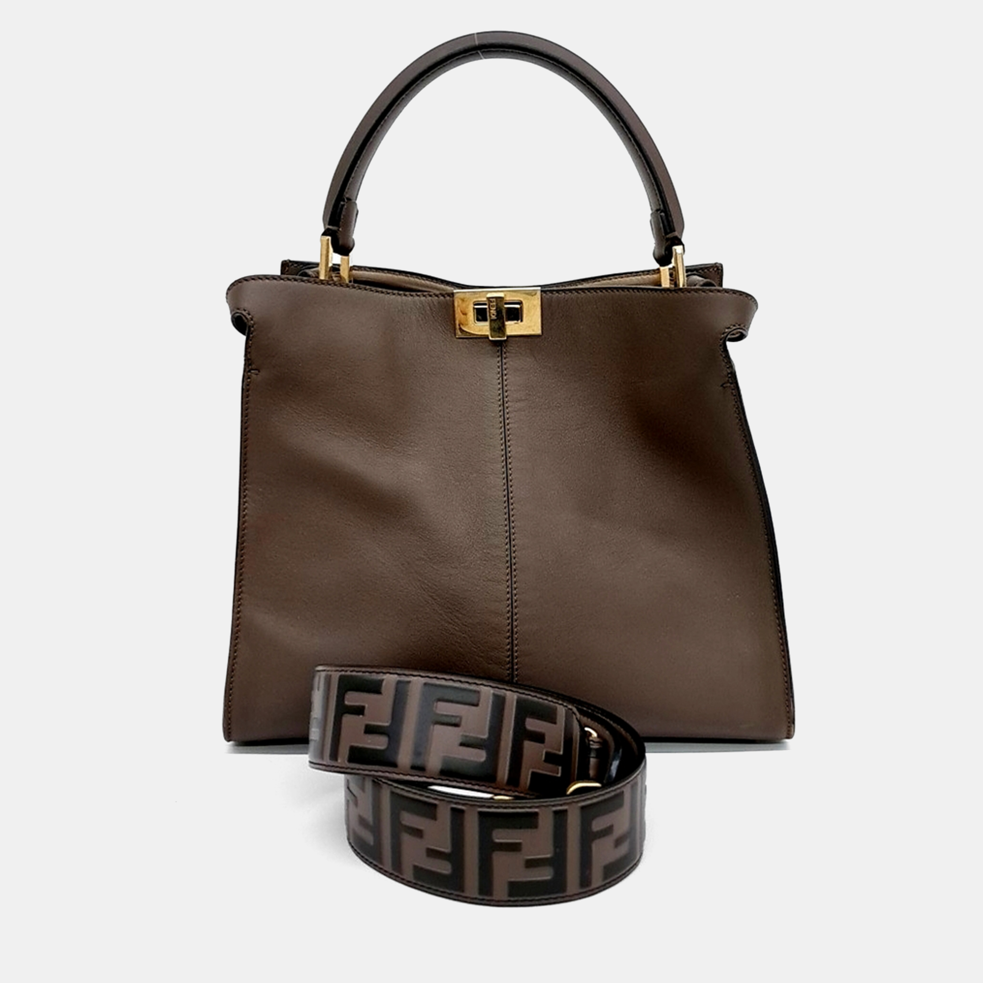 

Fendi Brown Leather Peekaboo XLite Medium bag