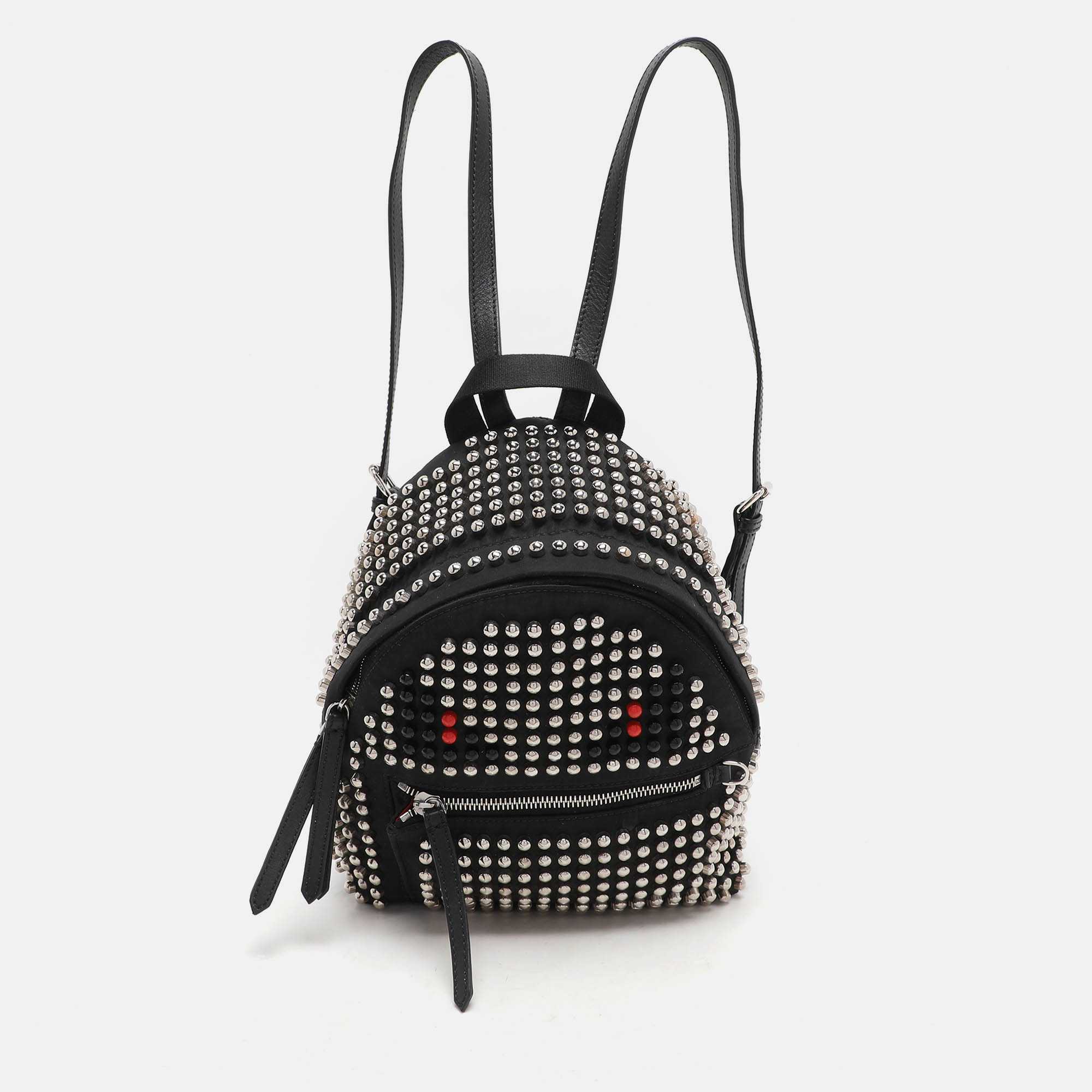 

Fendi Black Nylon Monster Studs Mini Black Backpack