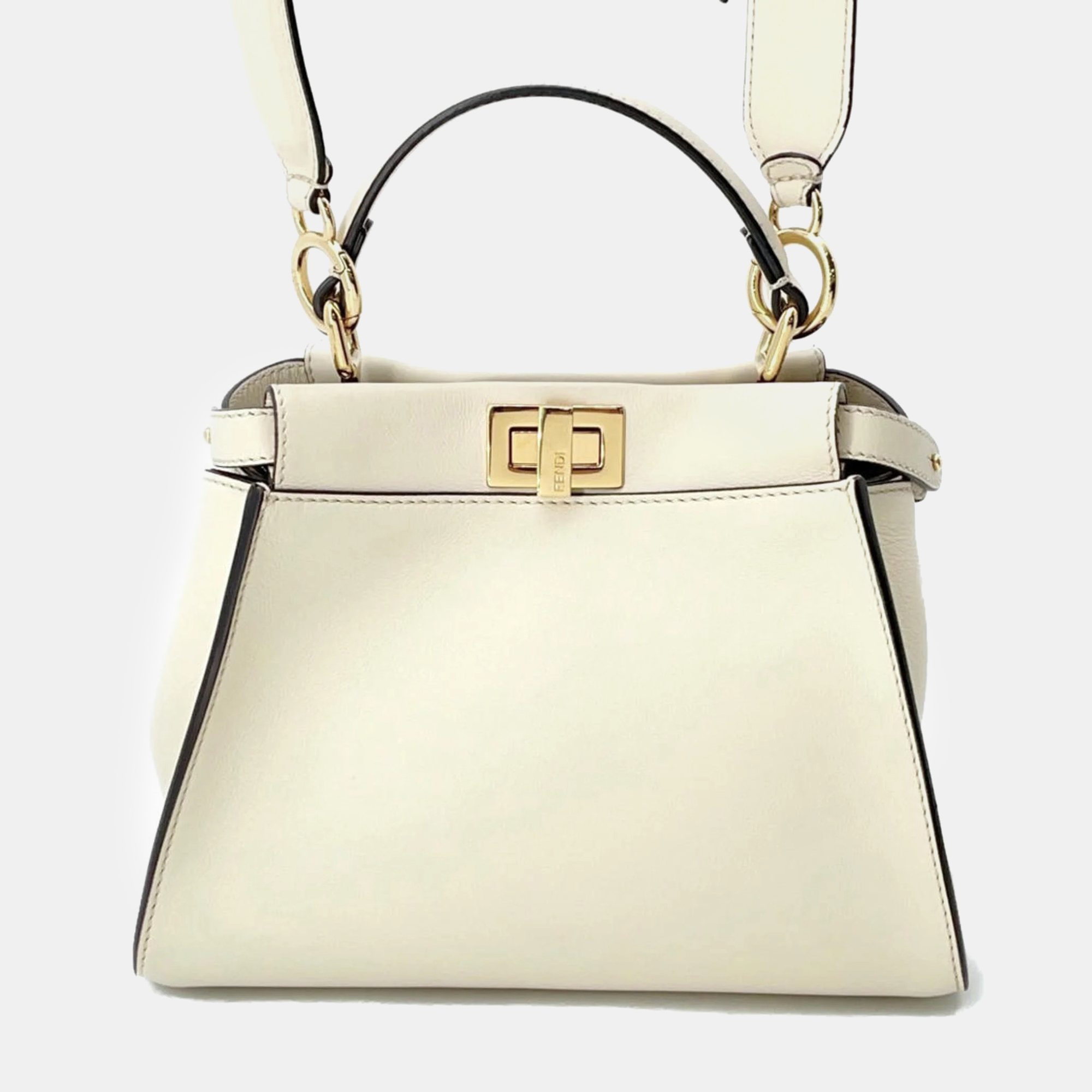 

Fendi Peekaboo Mini Calf Leather White Handbag