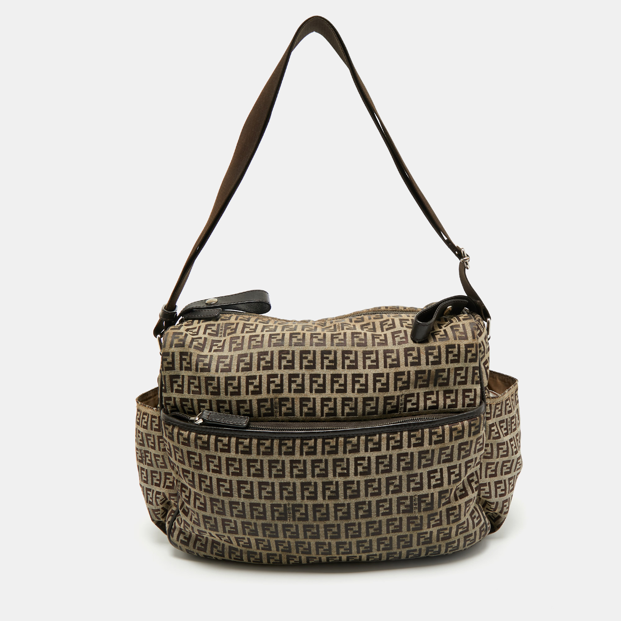

Fendi Brown Zucchino Canvas Changing Shoulder Bag