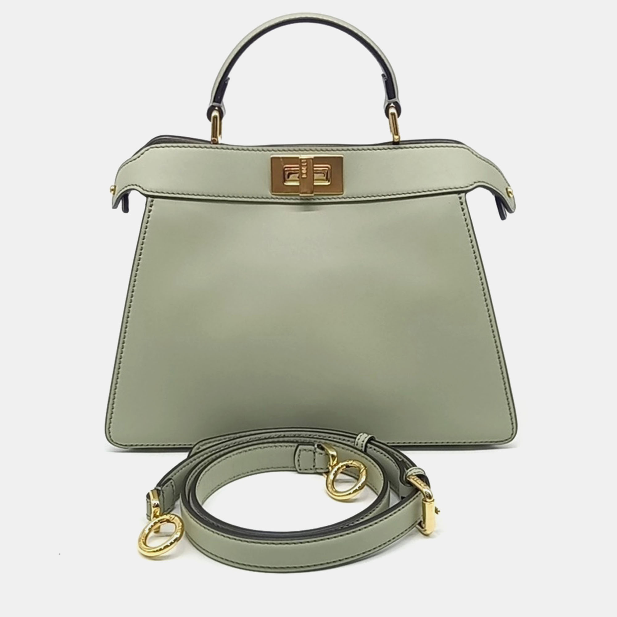 

Fendi Green Leather Peekaboo I SEE U Small
