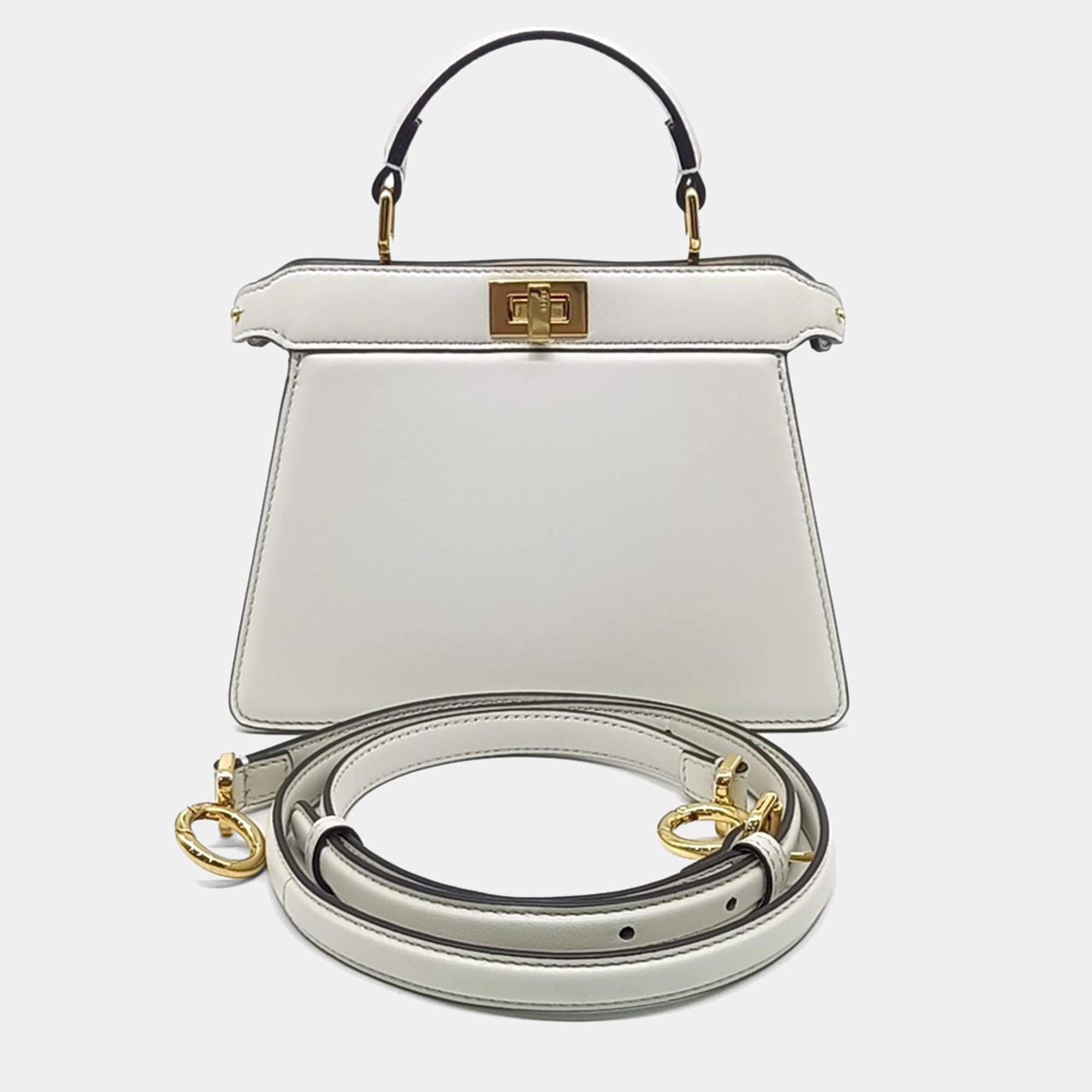 

Fendi White Leather Peekaboo ISEE U Petite Bag
