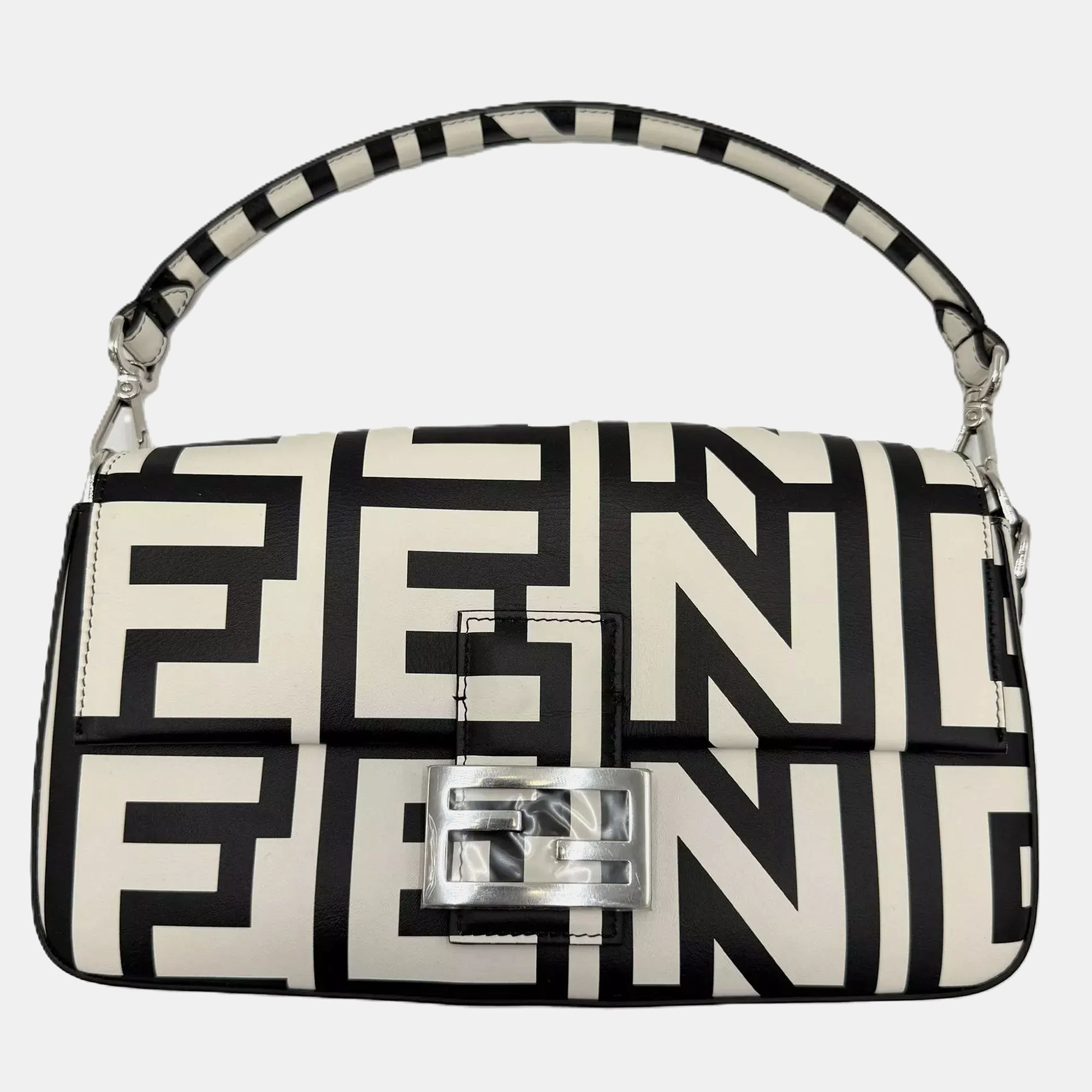 

Fendi x Marc Jacobs Black White Zucca Baguette Canvas Shoulder Bag
