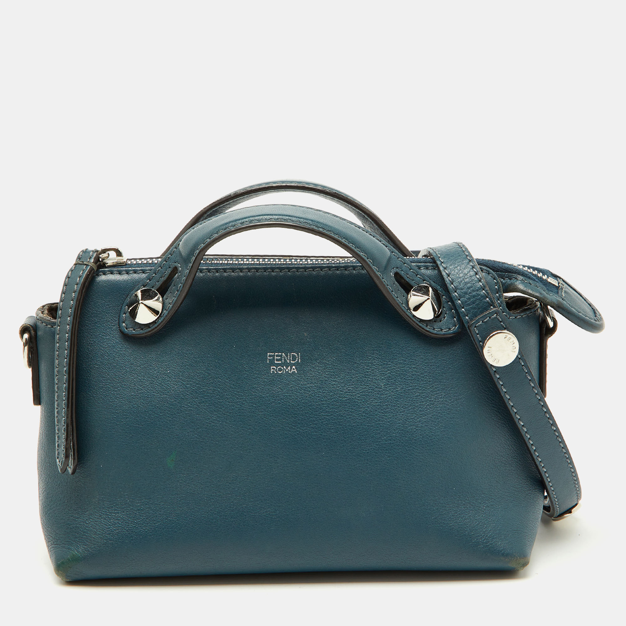 

Fendi Blue Leather Mini By The Way Crossbody Bag