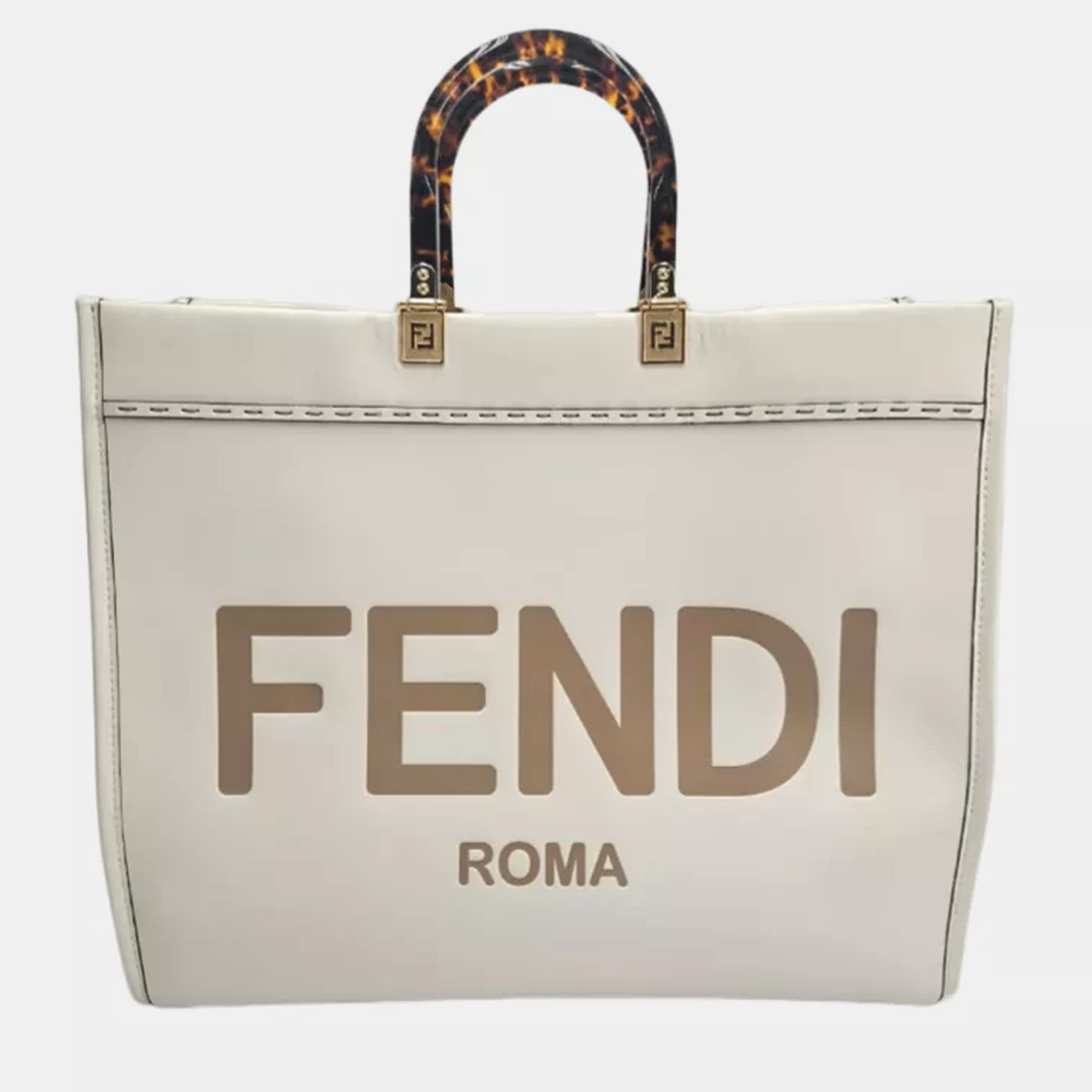 

Fendi Sunshine White Leather Tote