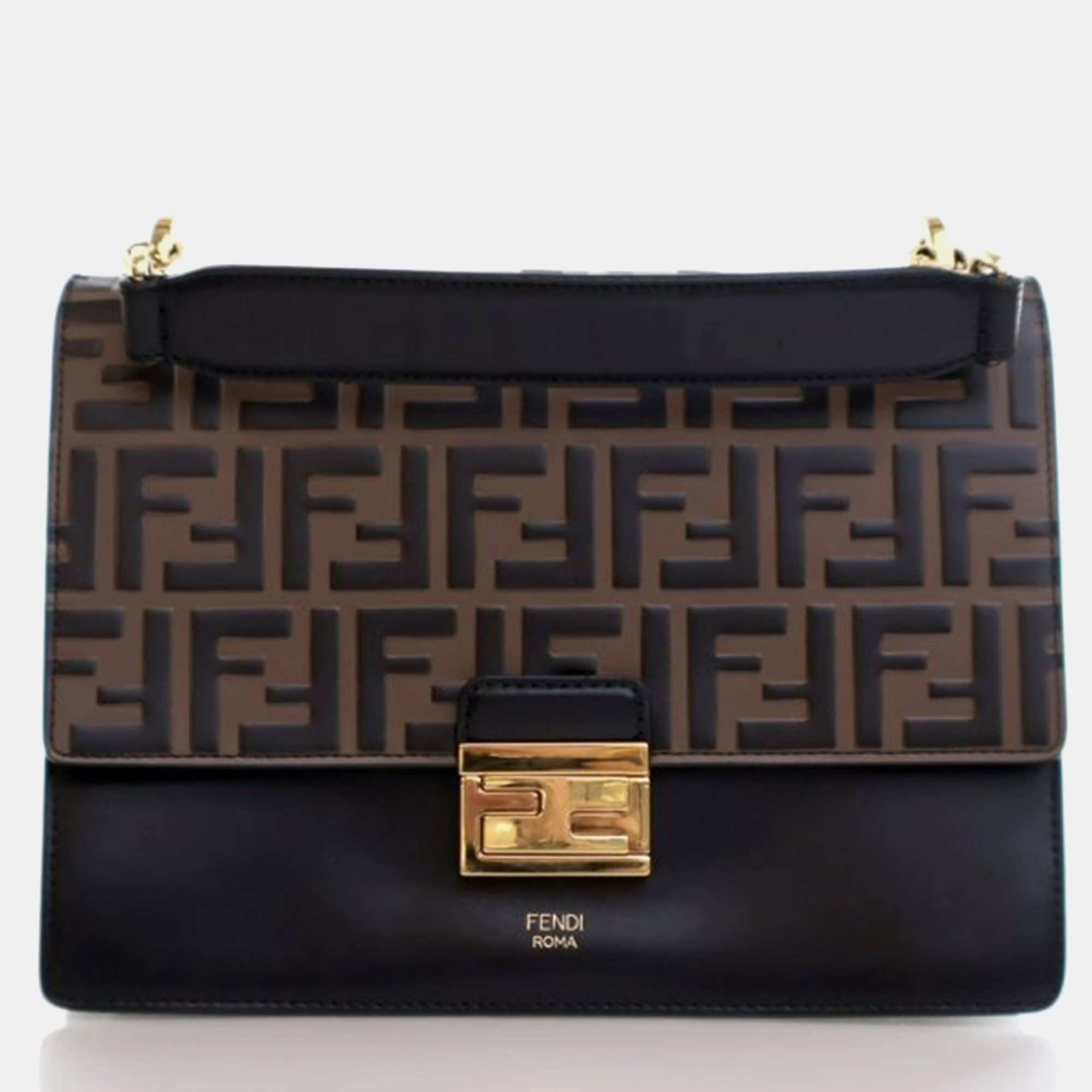 

Fendi Medium Calfskin Kan U Bag, Black